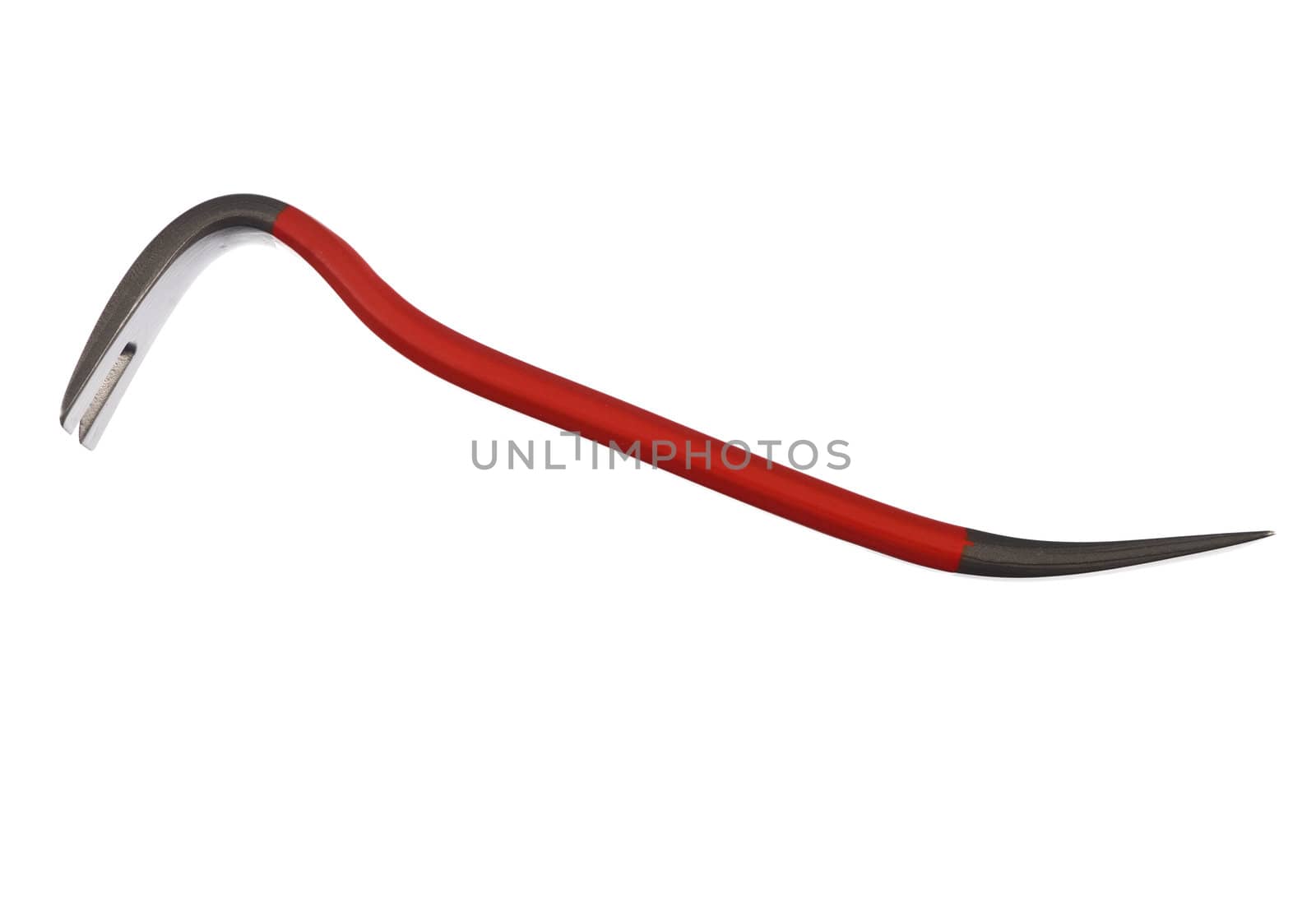 Red crowbar isolated on a white background