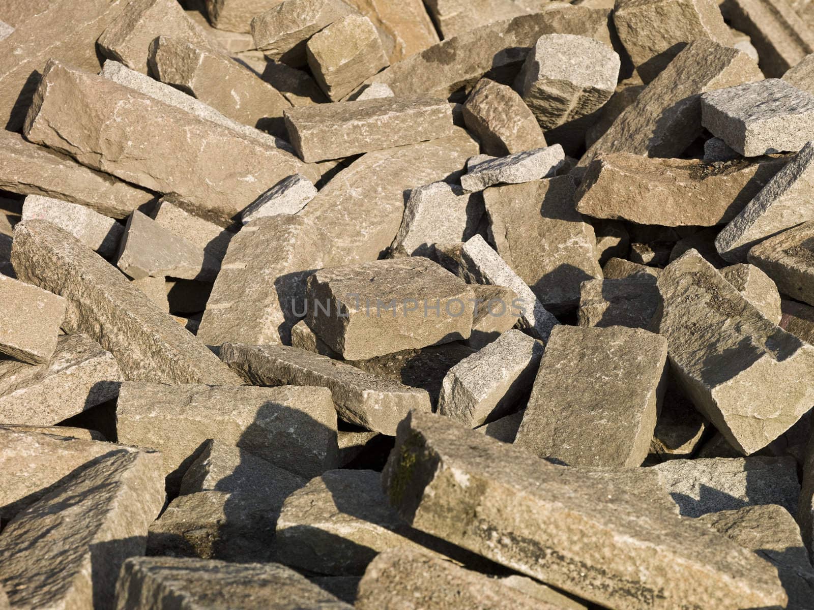 Close up on a pile of stones