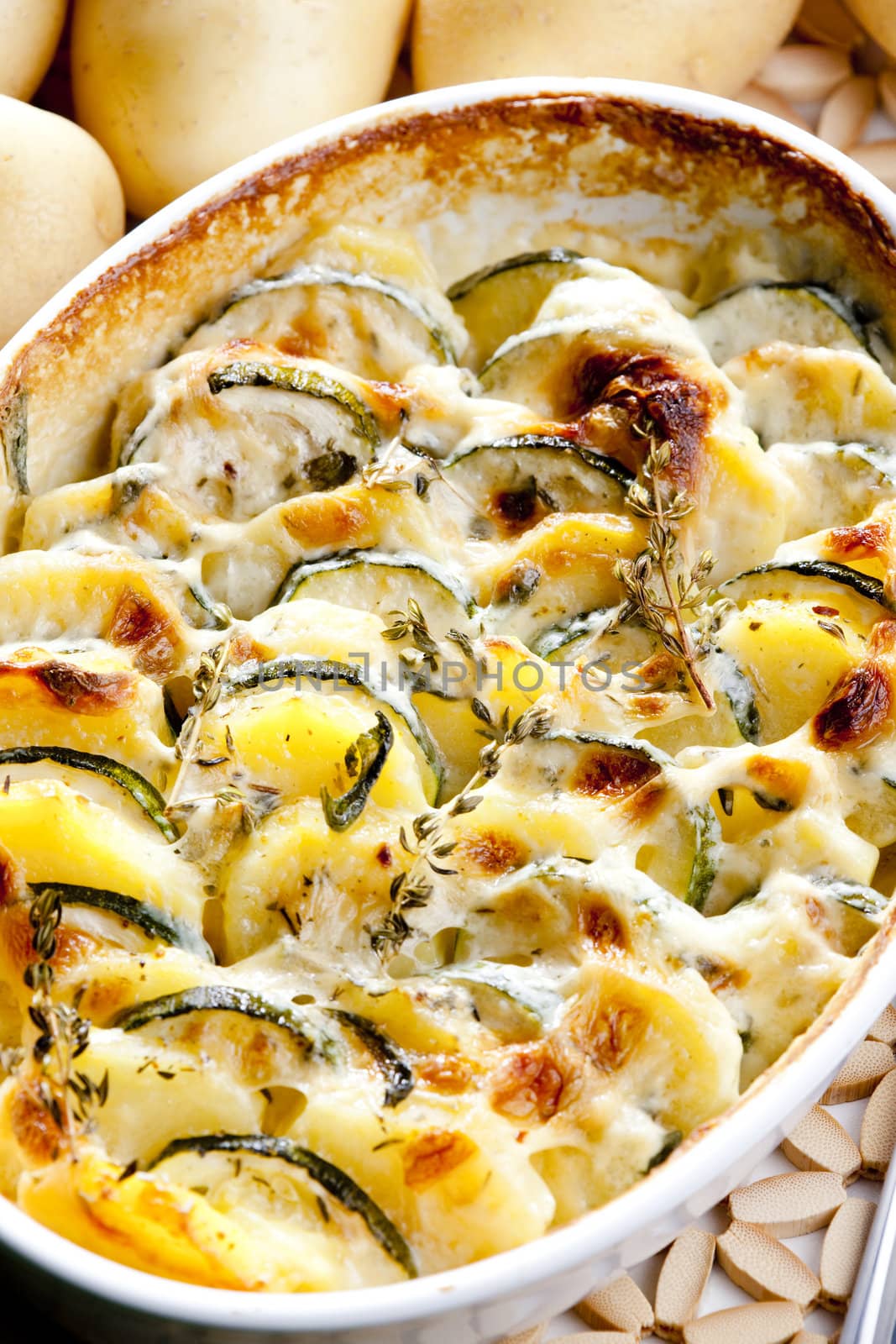 roasted potatoes wth zucchini
