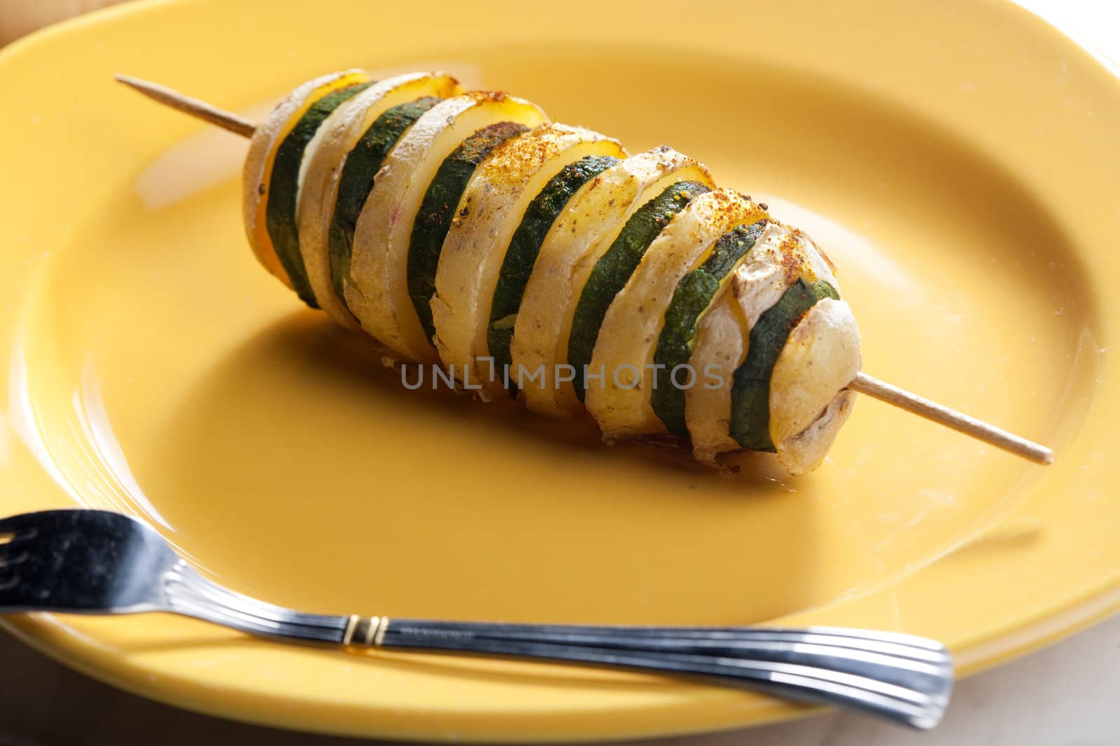 zucchini and potato skewer