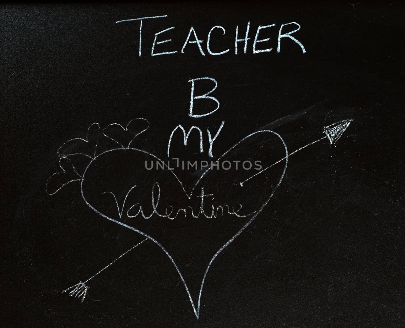 An illustration with chalk of a heart with an arrow through it