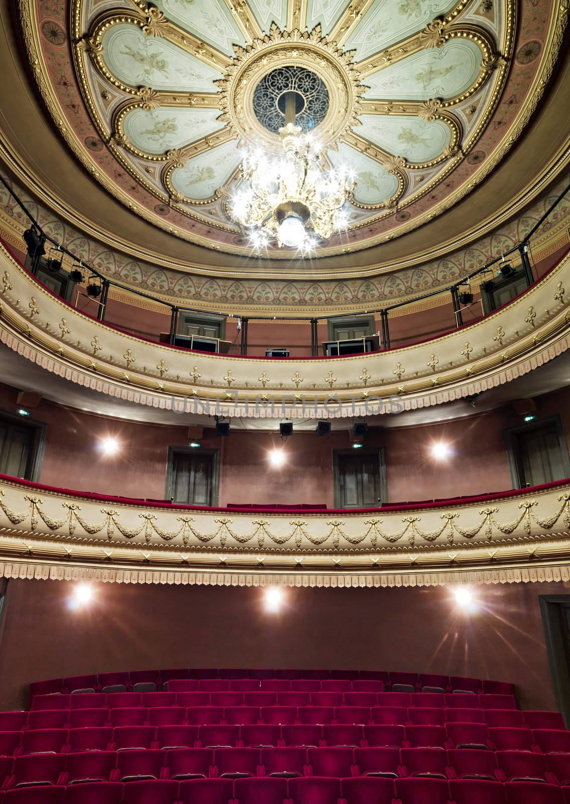 Luxurious theather hall in classic baroque style.