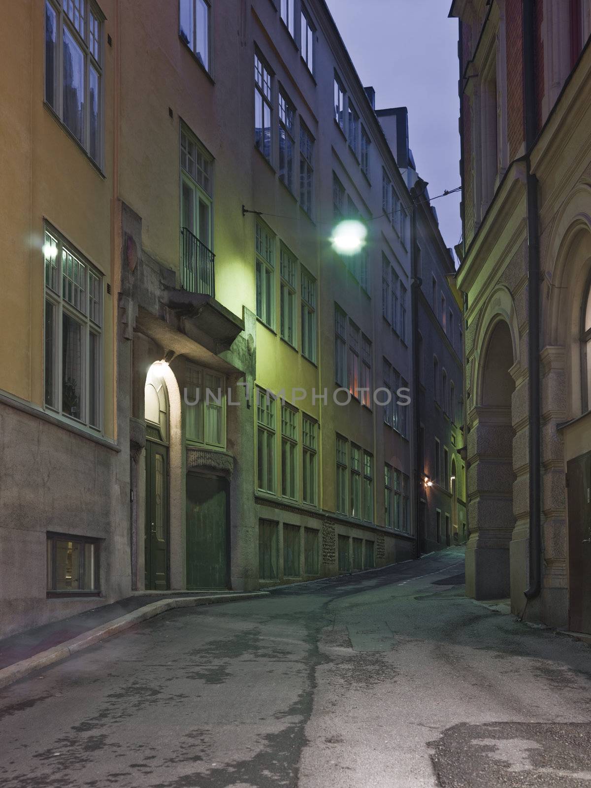 Colorful back alley in the southern parts of Stockholm