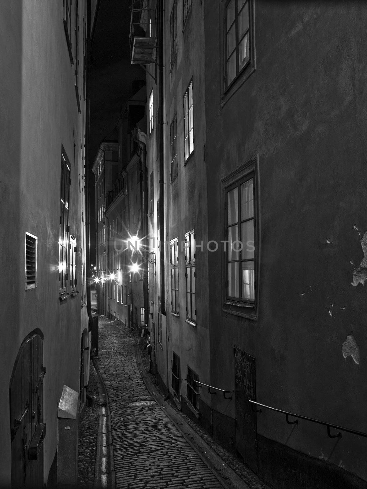 Back alley in the old town of Stockholm
