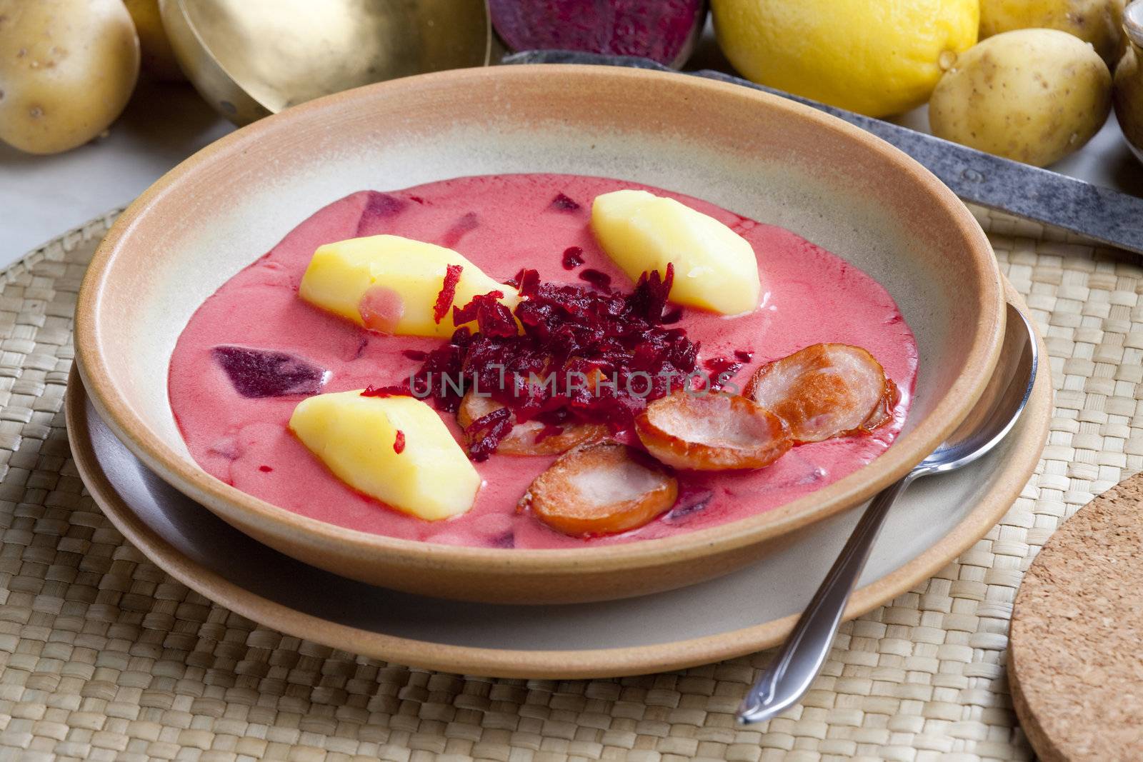 Polish red beet soup