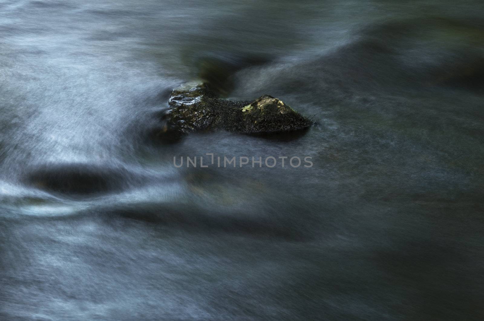 Stone in a pitch shot with long exposure time.