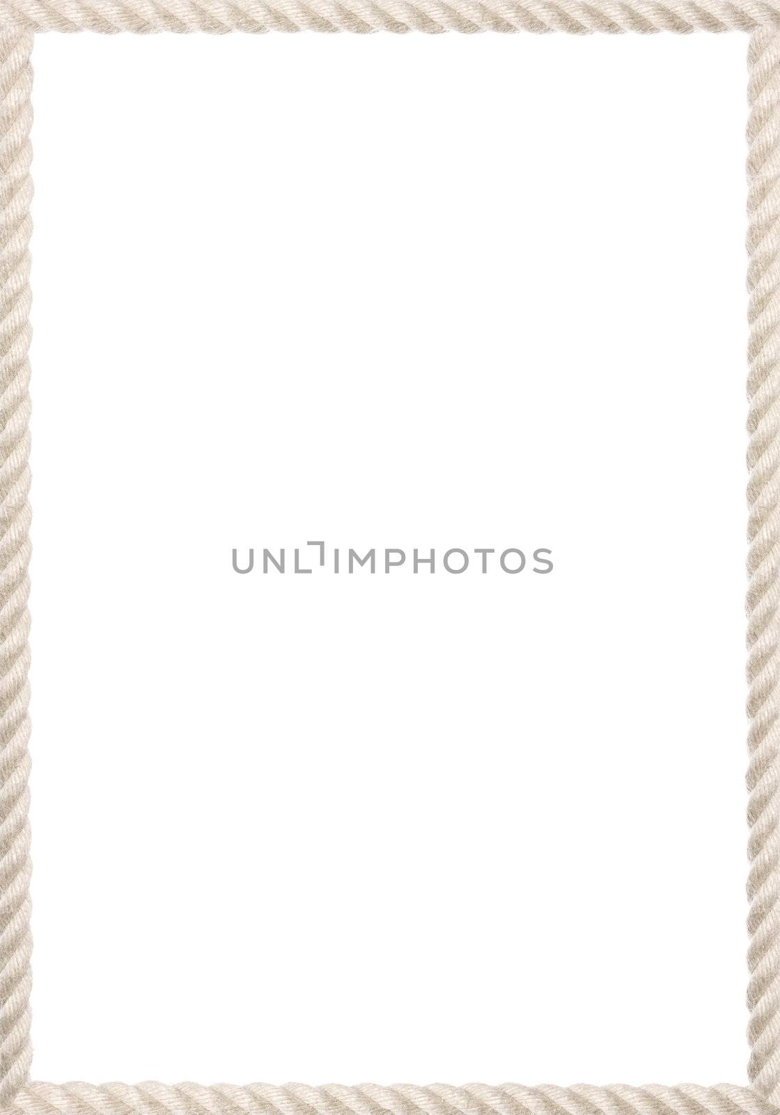 Frame made out of rope isolated on a white background