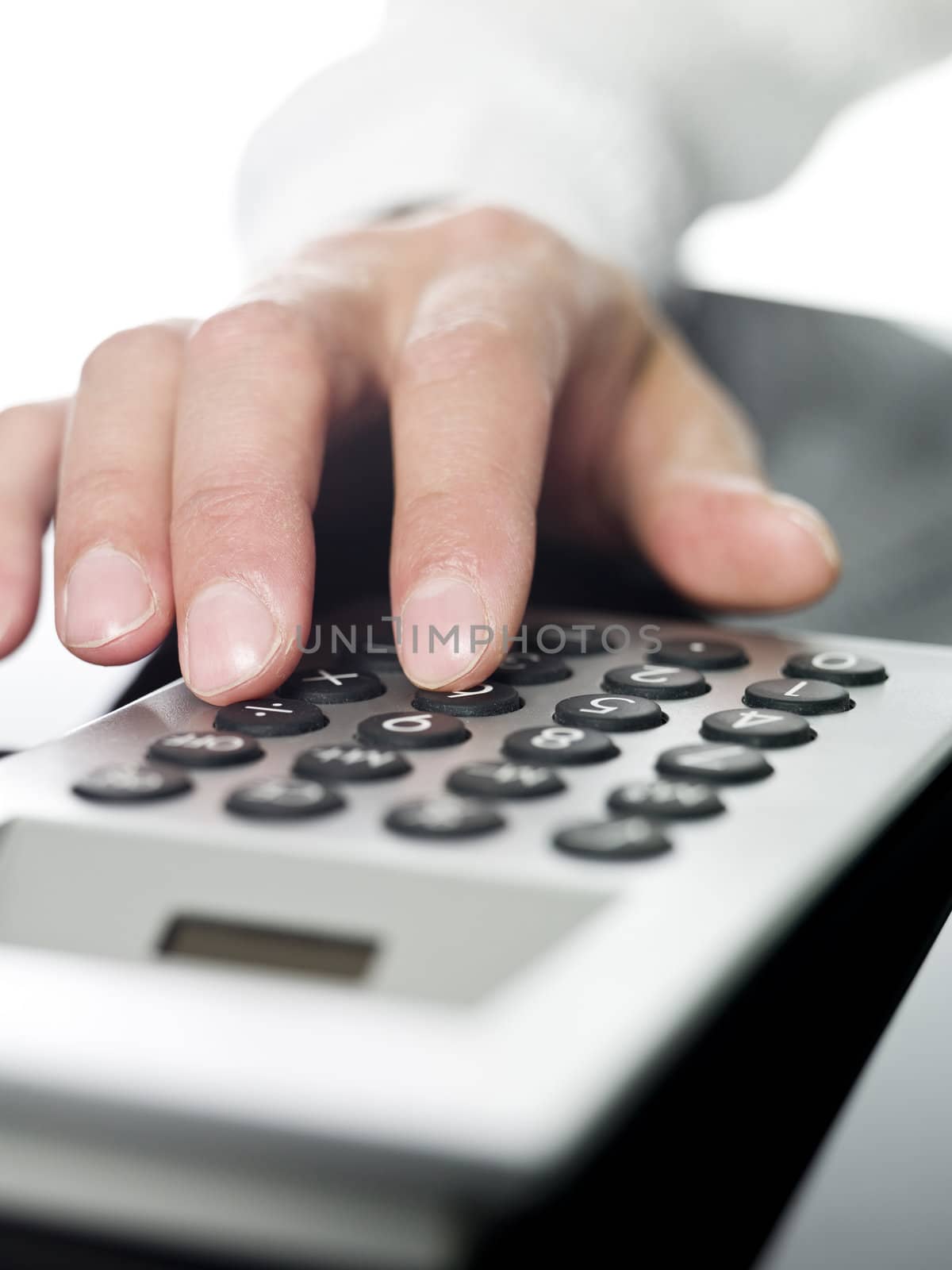 Man doing financial calculations.
