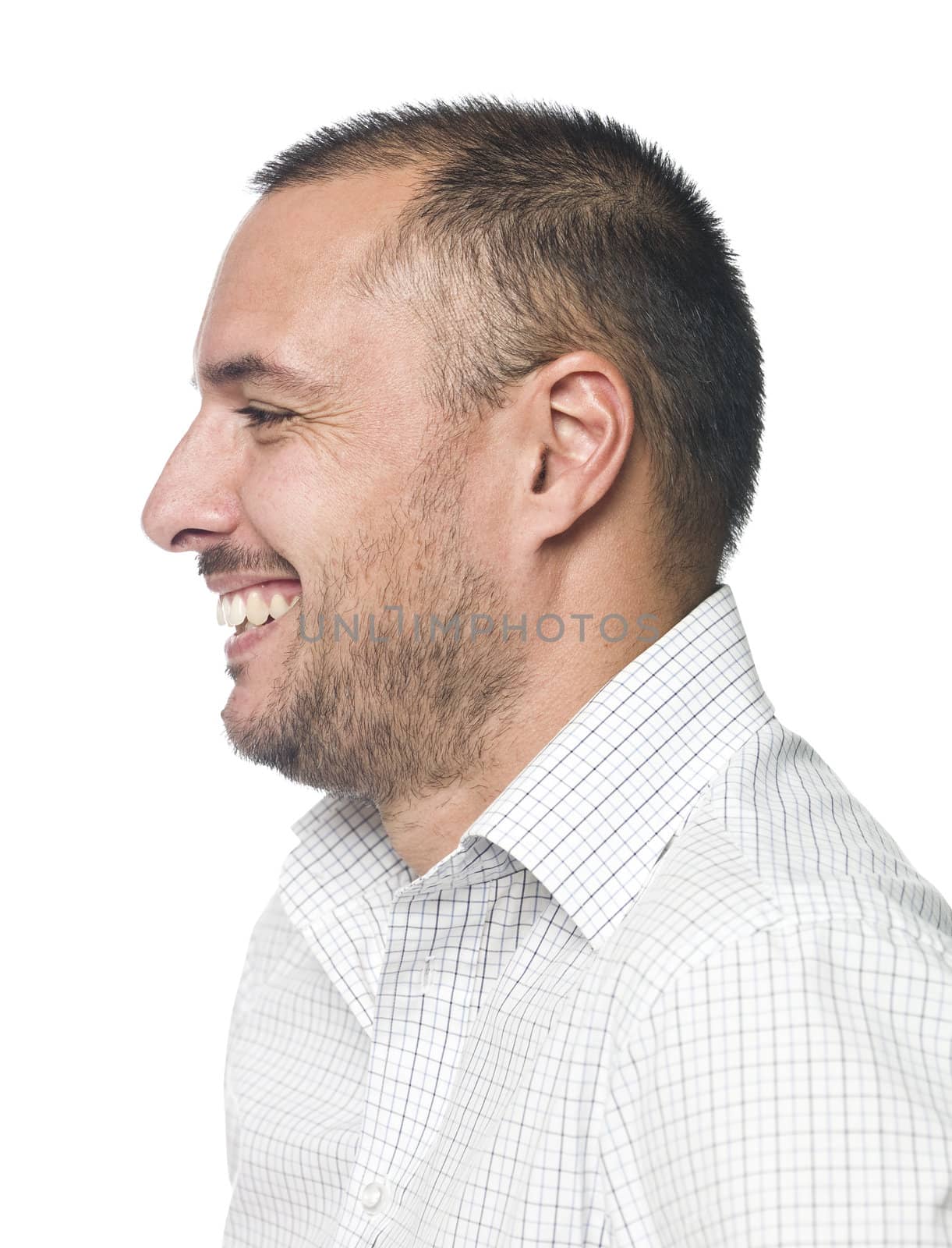 Portrait of a man laughing