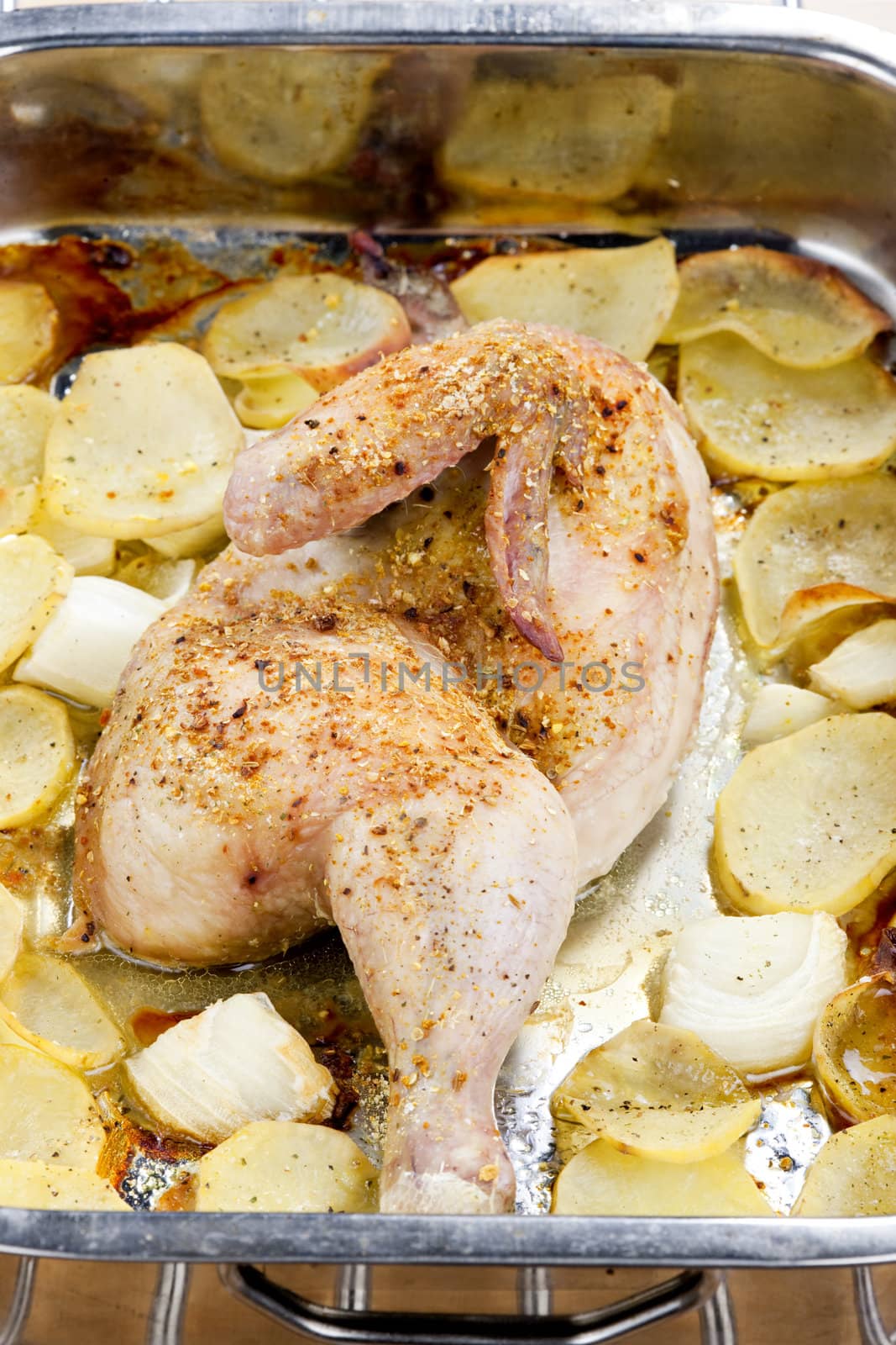 chicken baked with potatoes