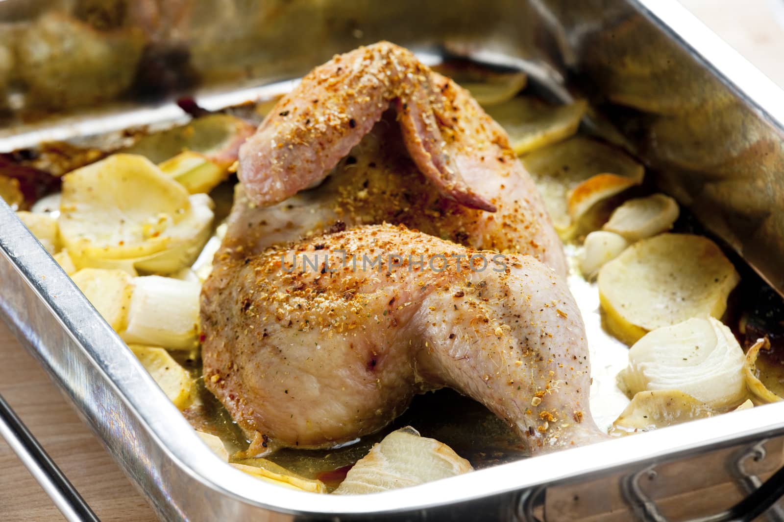 chicken baked with potatoes