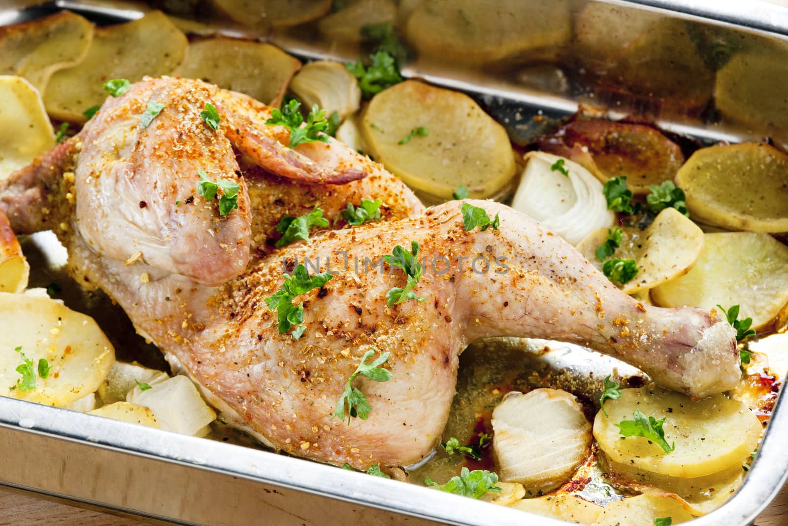 chicken baked with potatoes