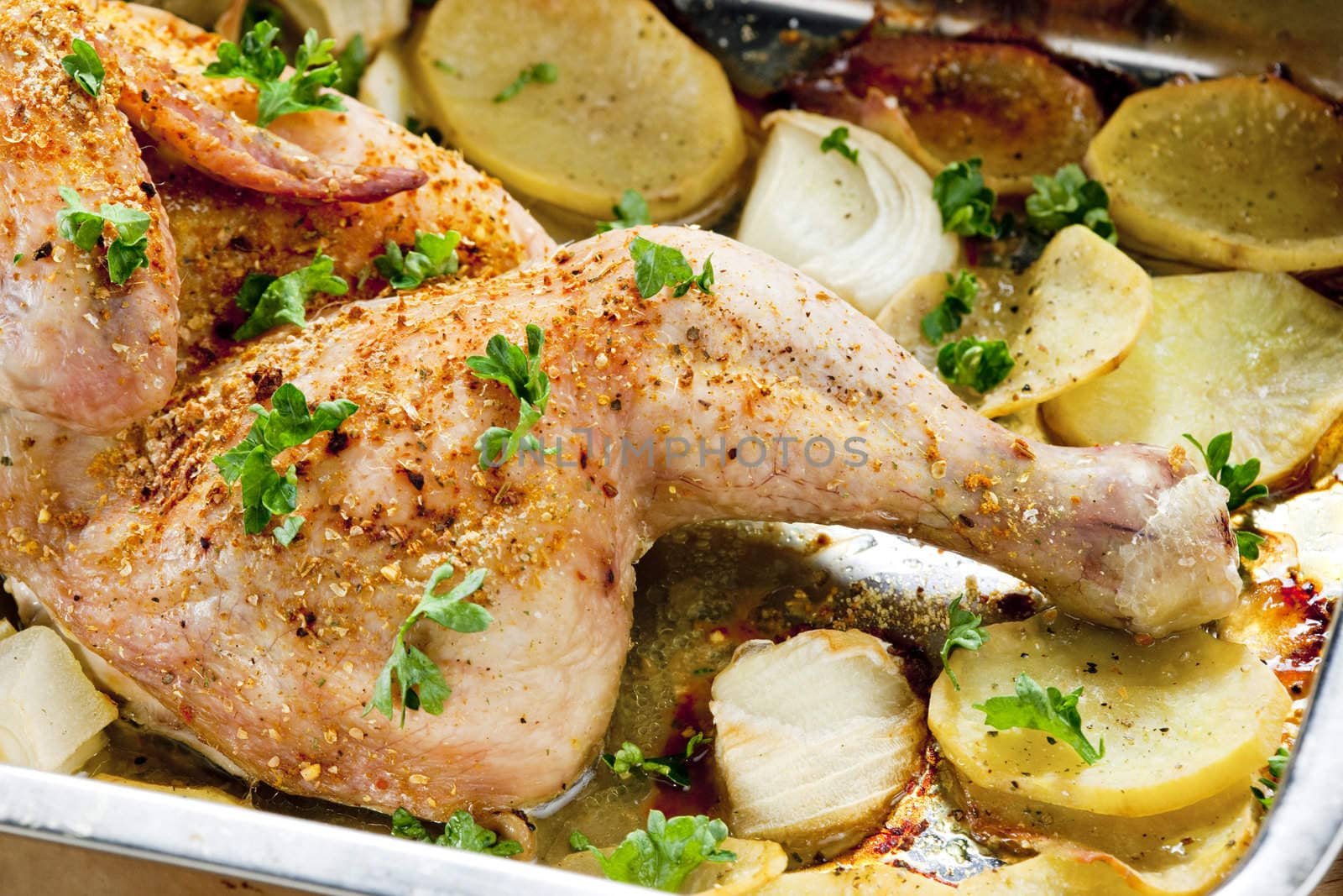 chicken baked with potatoes