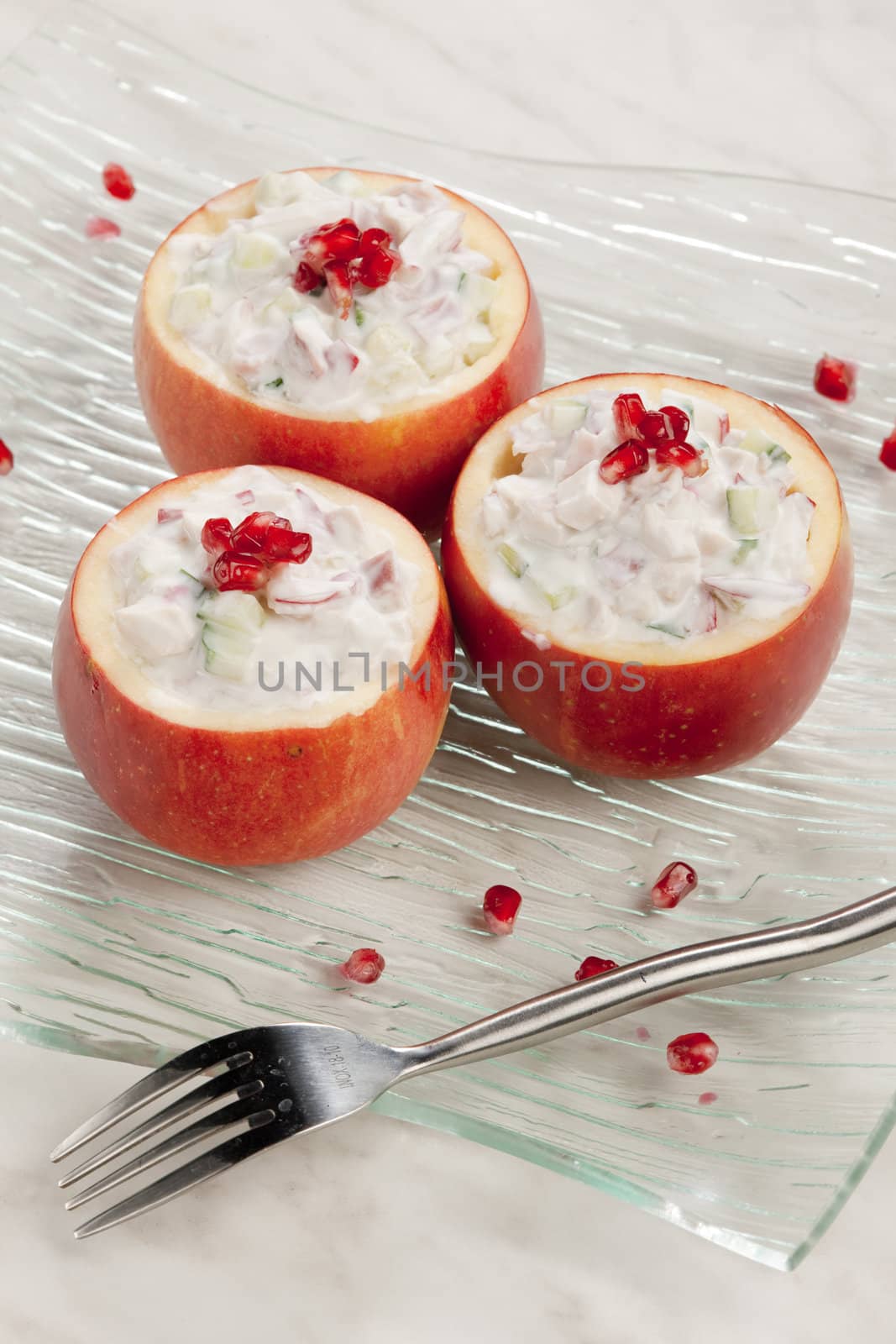 chicken salad in apple