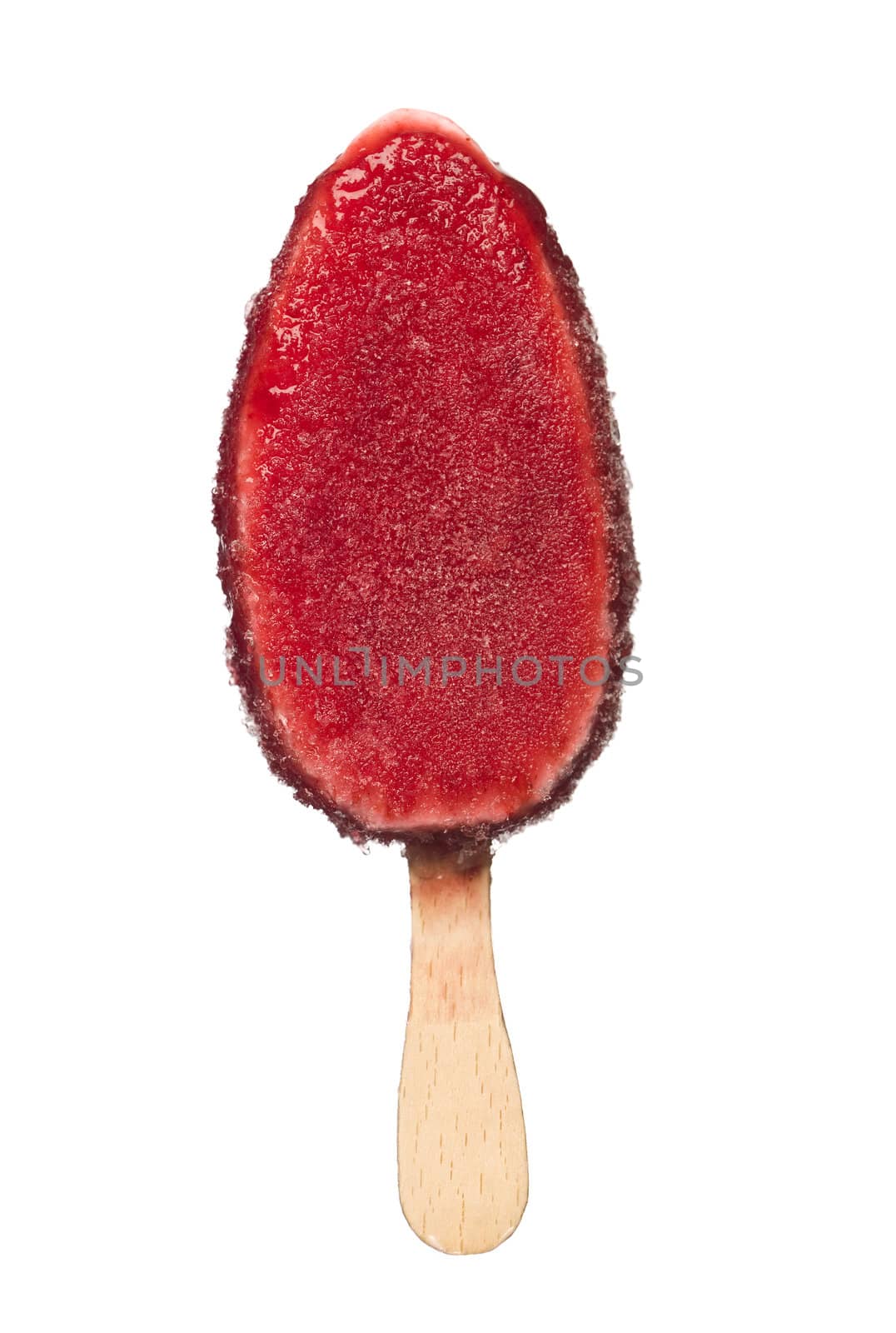 Red ice-cream isolated on white