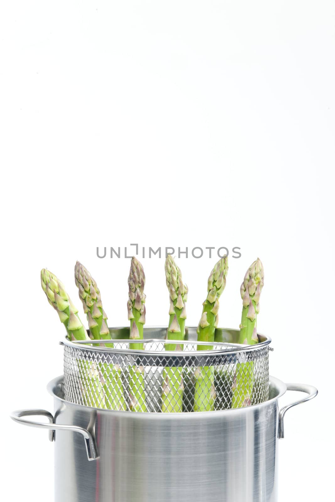 green asparagus in pot
