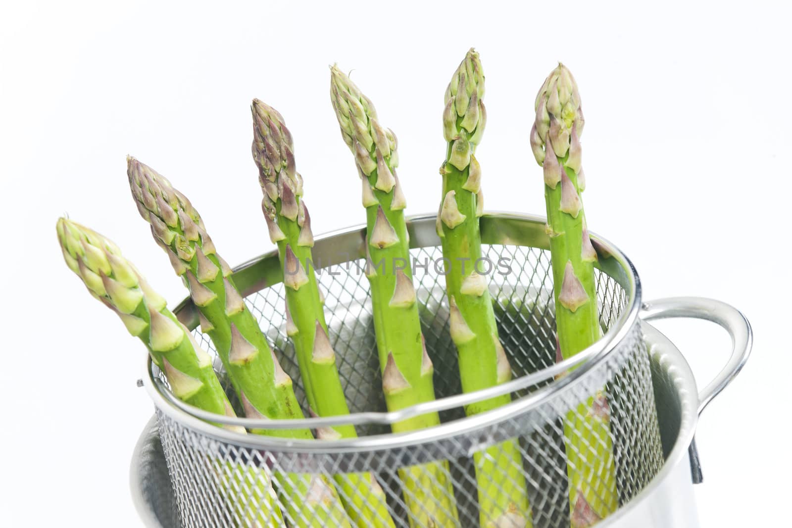 green asparagus in pot