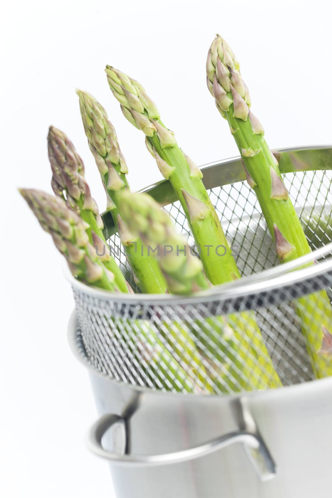 green asparagus in pot