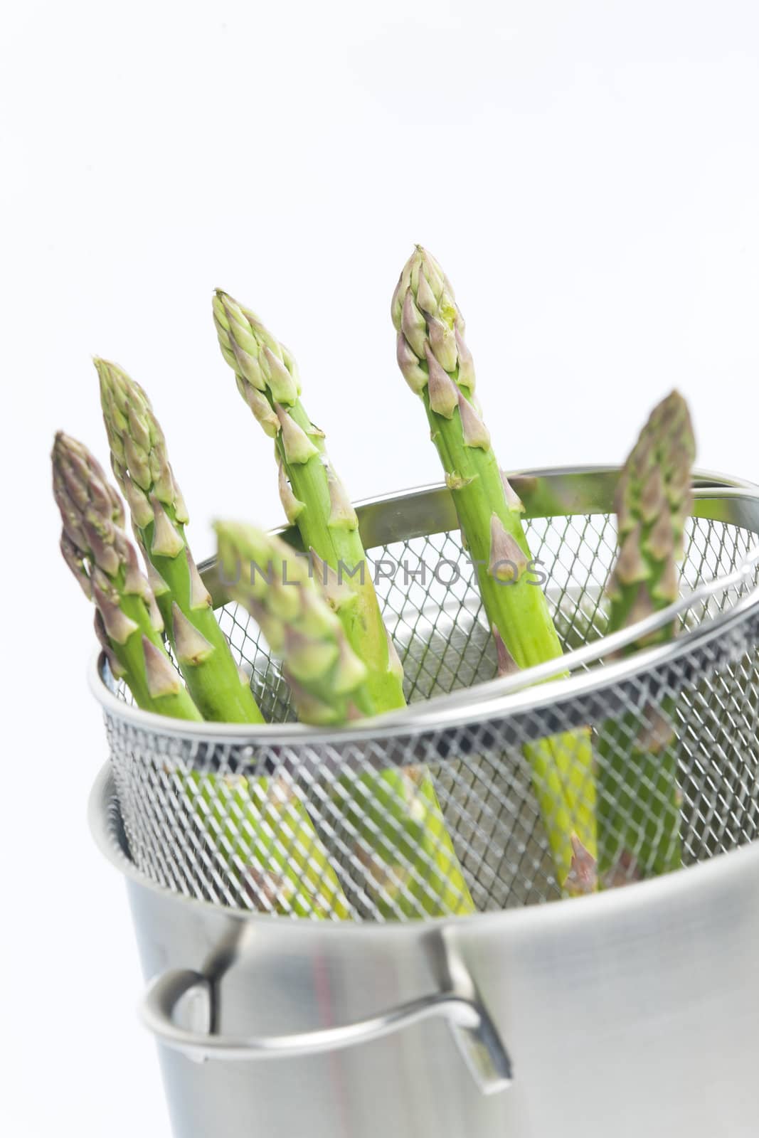 green asparagus in pot
