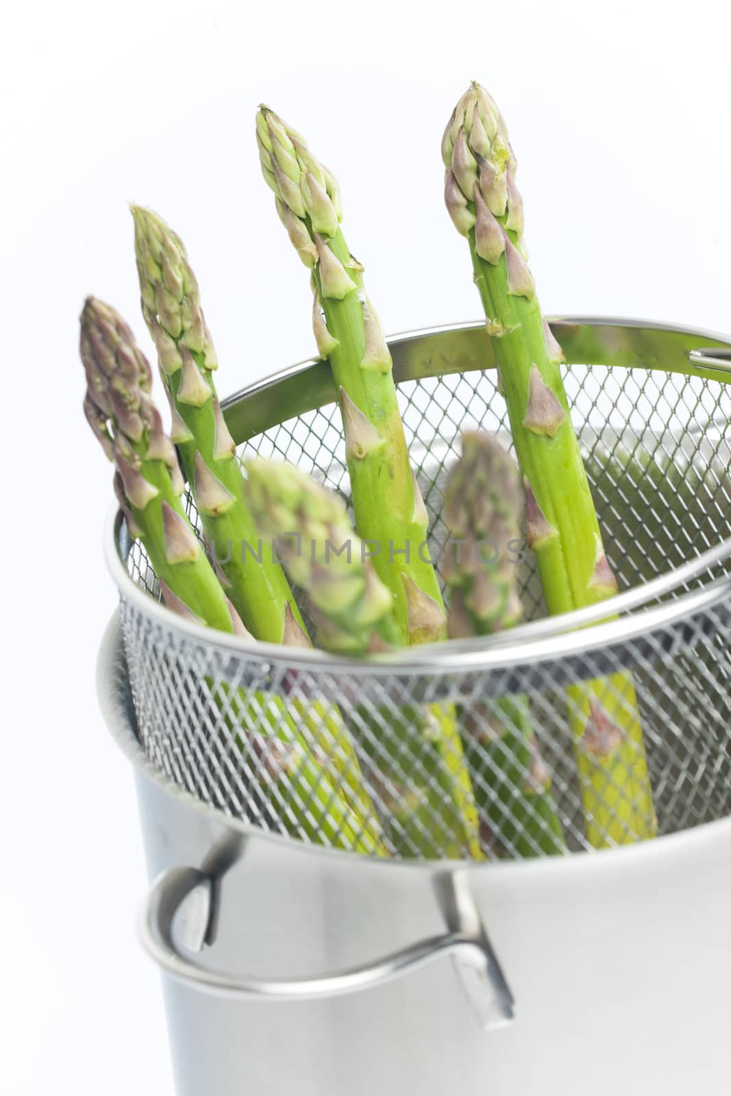 green asparagus in pot