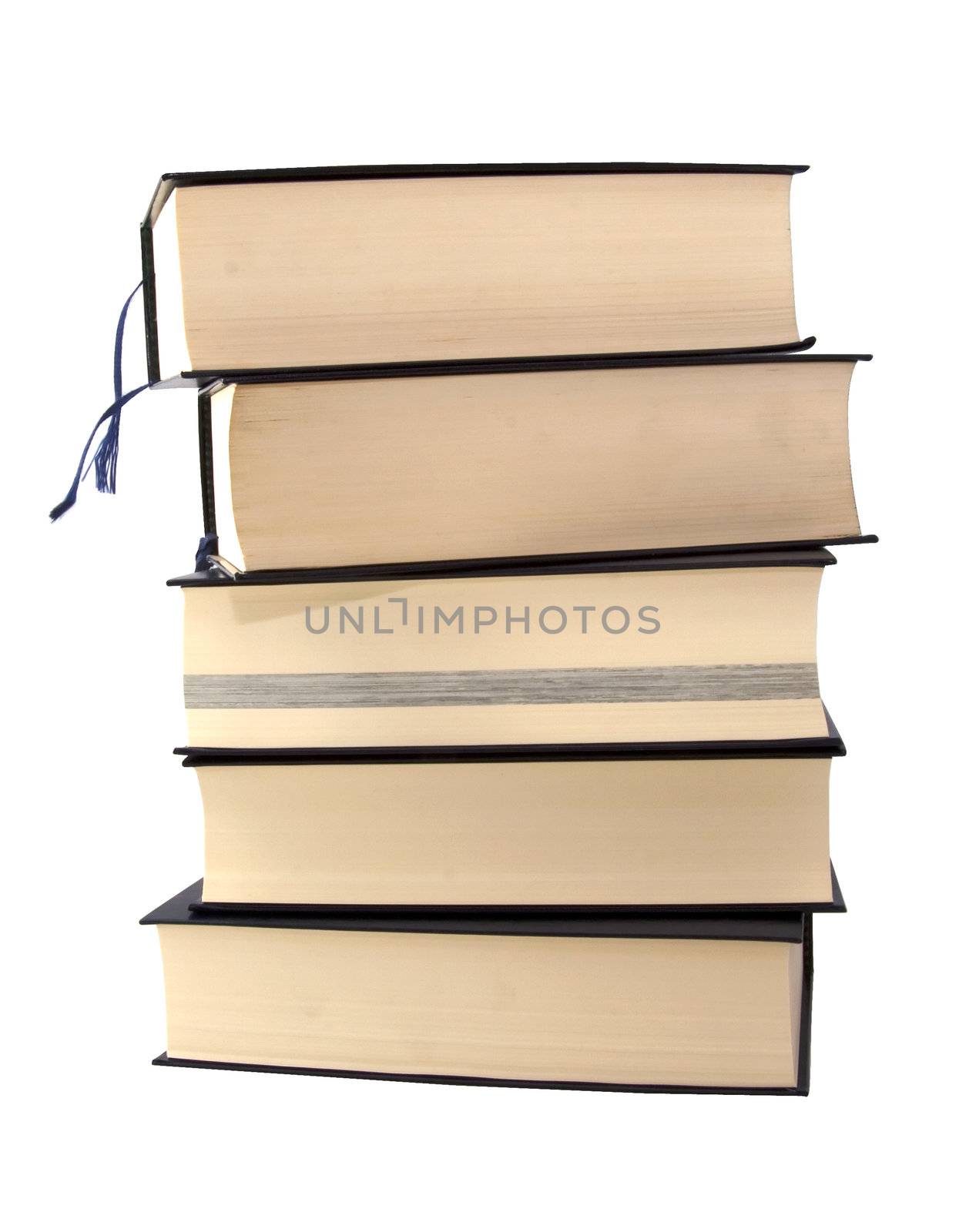 Great and heavy books in a pile over white background