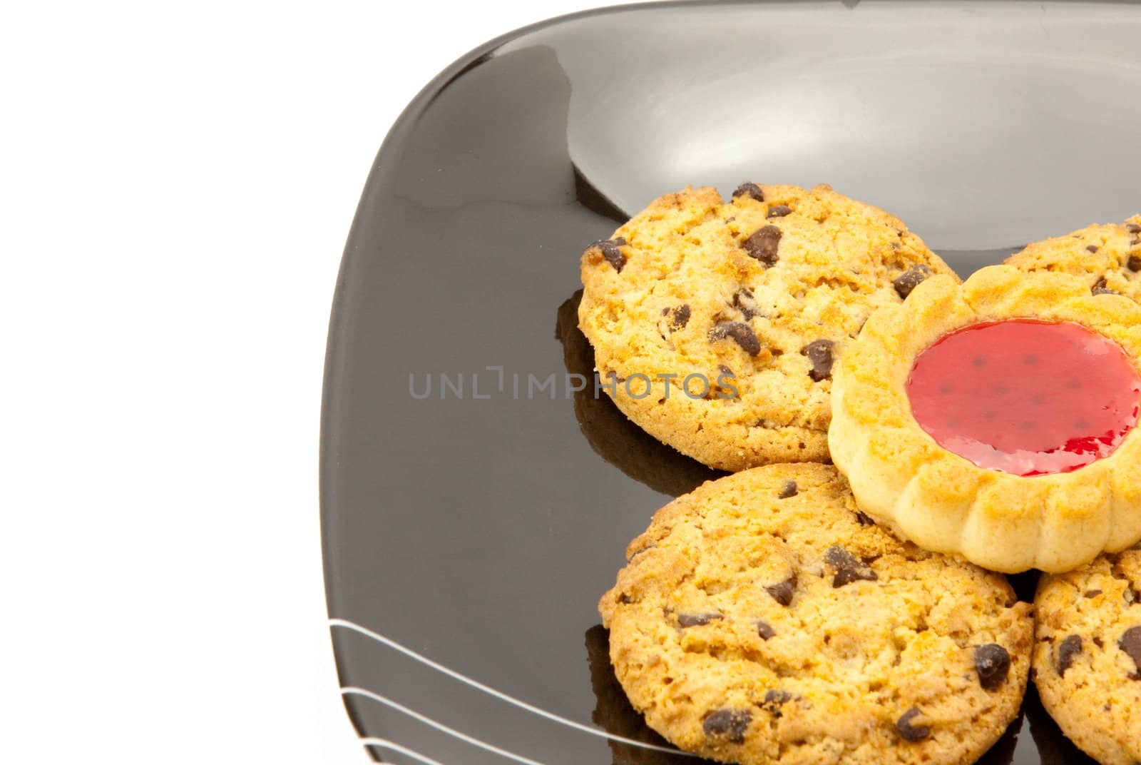cookies on plate isolated on white backgrounds