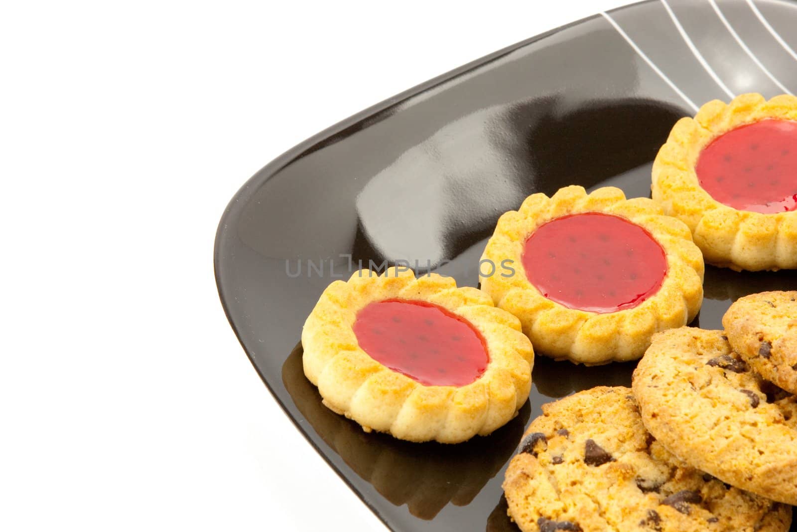 cookies on plate isolated on white backgrounds