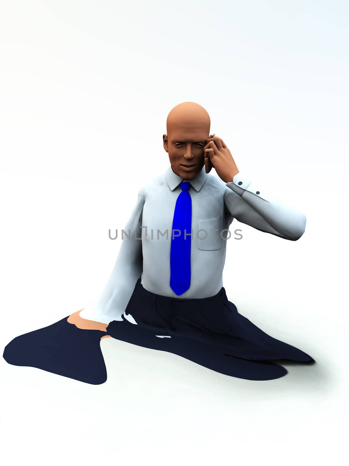 Conceptual image of a businessmen that is melting.