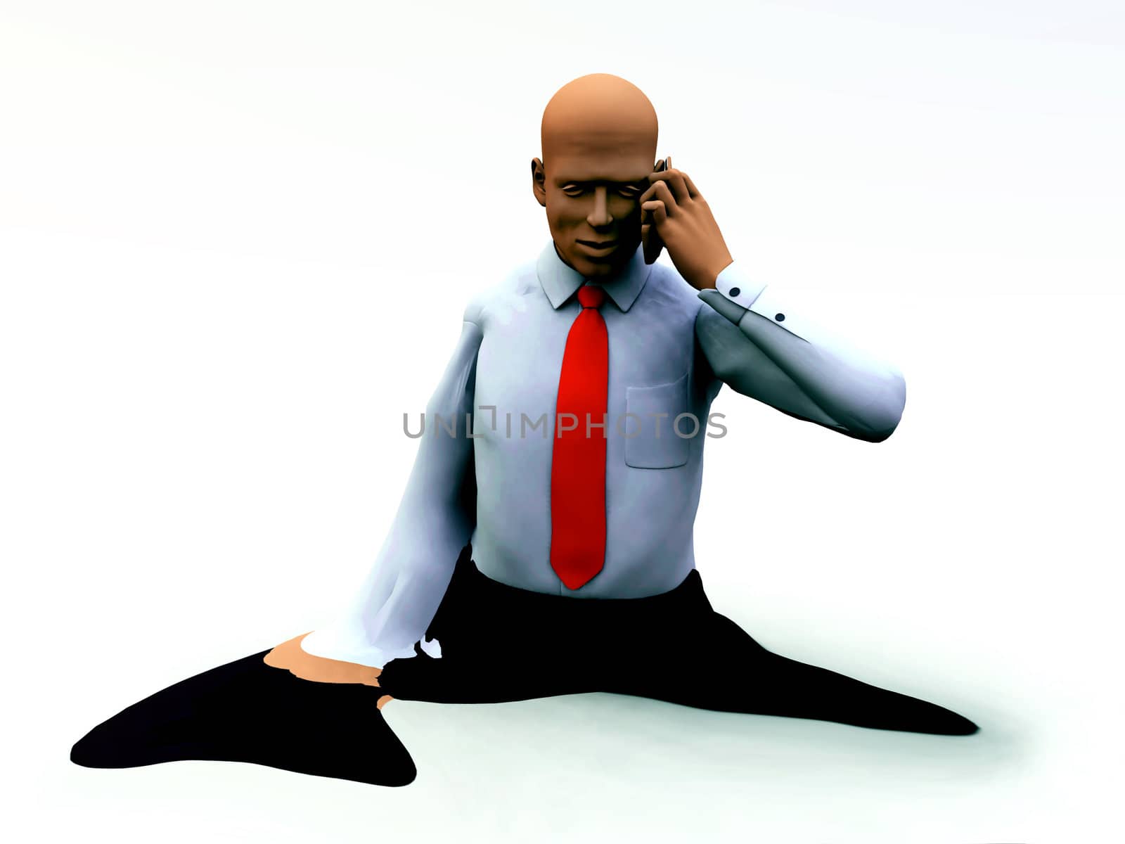 Conceptual image of a businessmen that is melting.