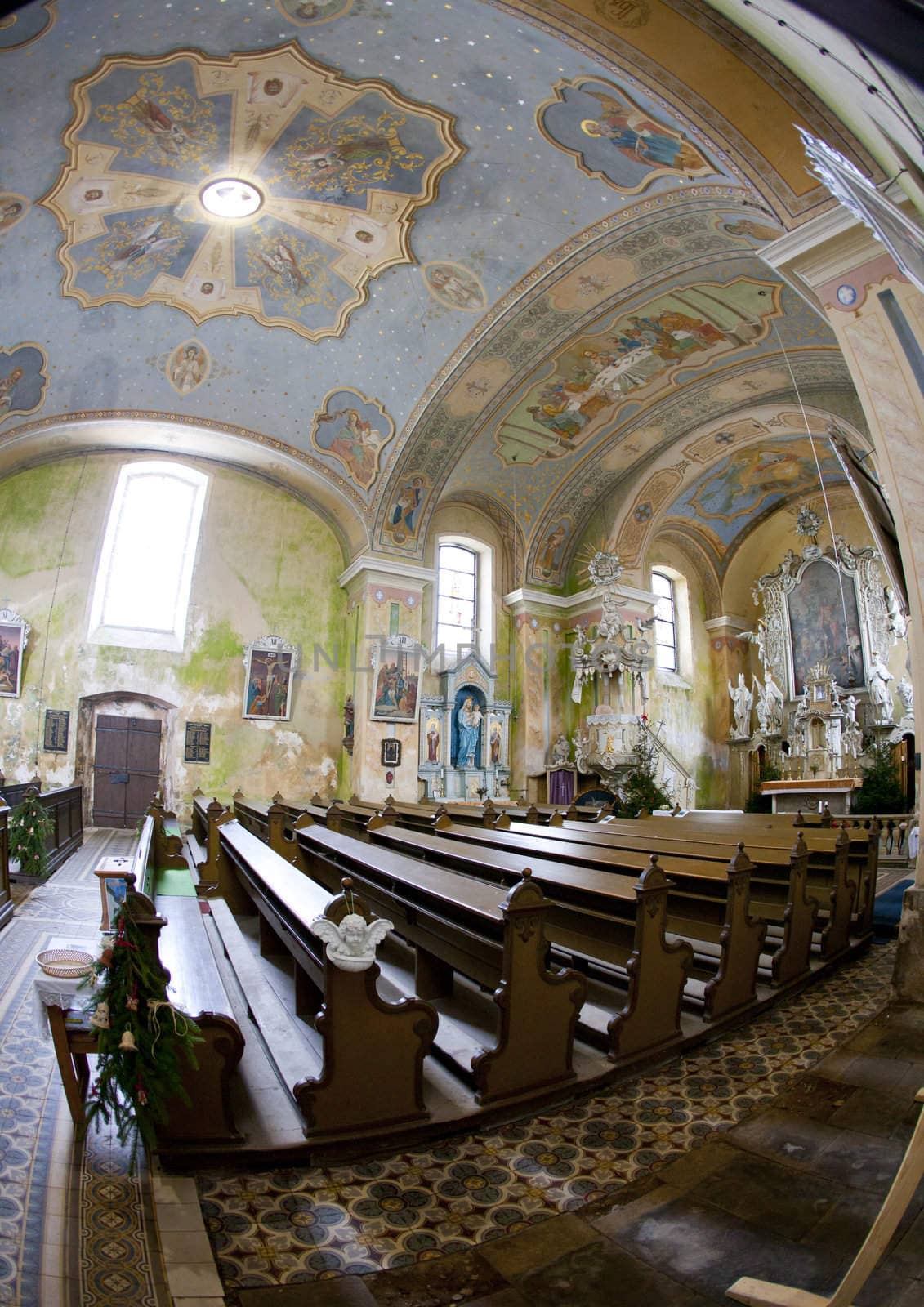 interior of church, Orlicke Zahori, Czech Republic