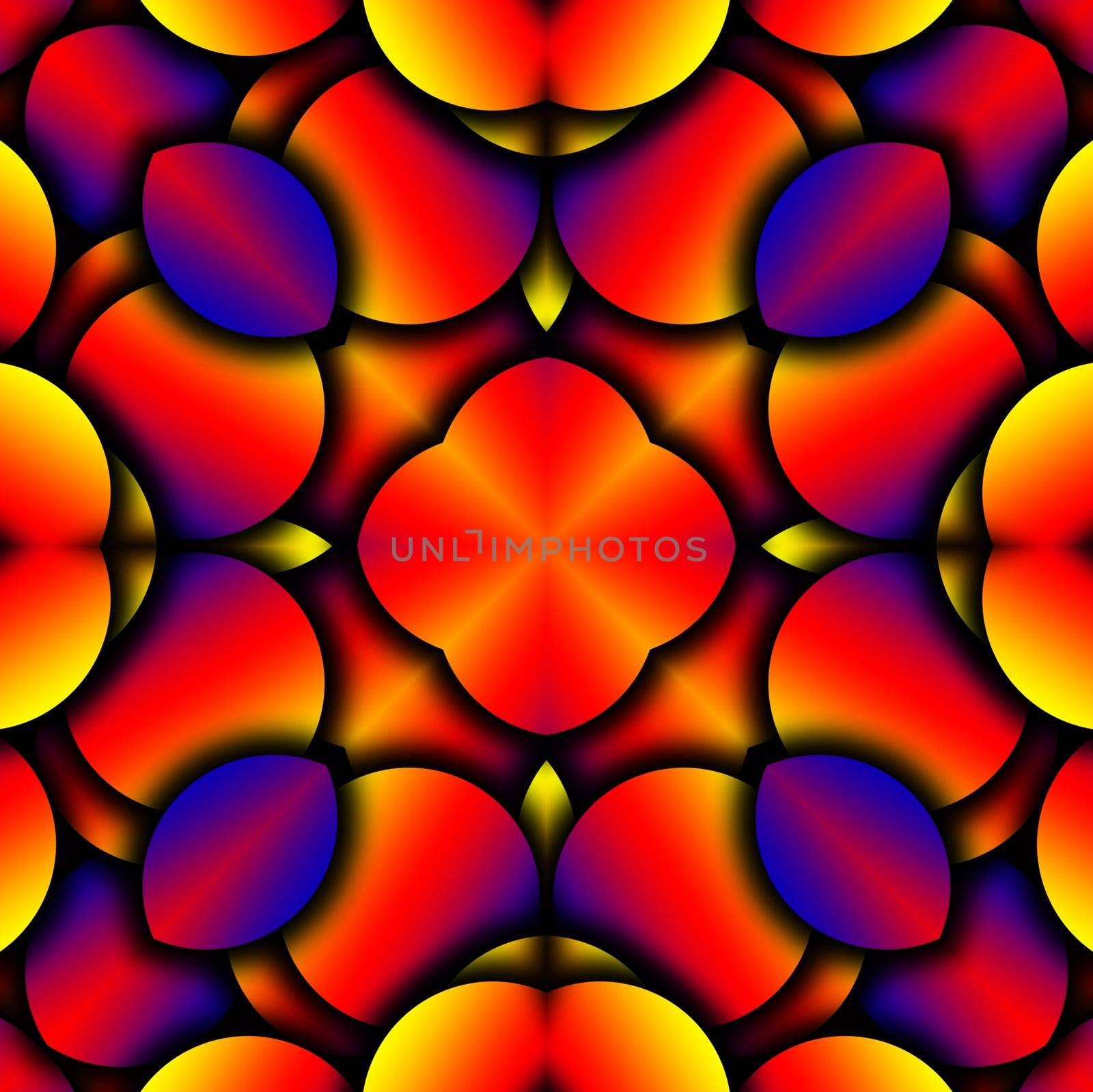 Seamless curved colour tile pattern background.
