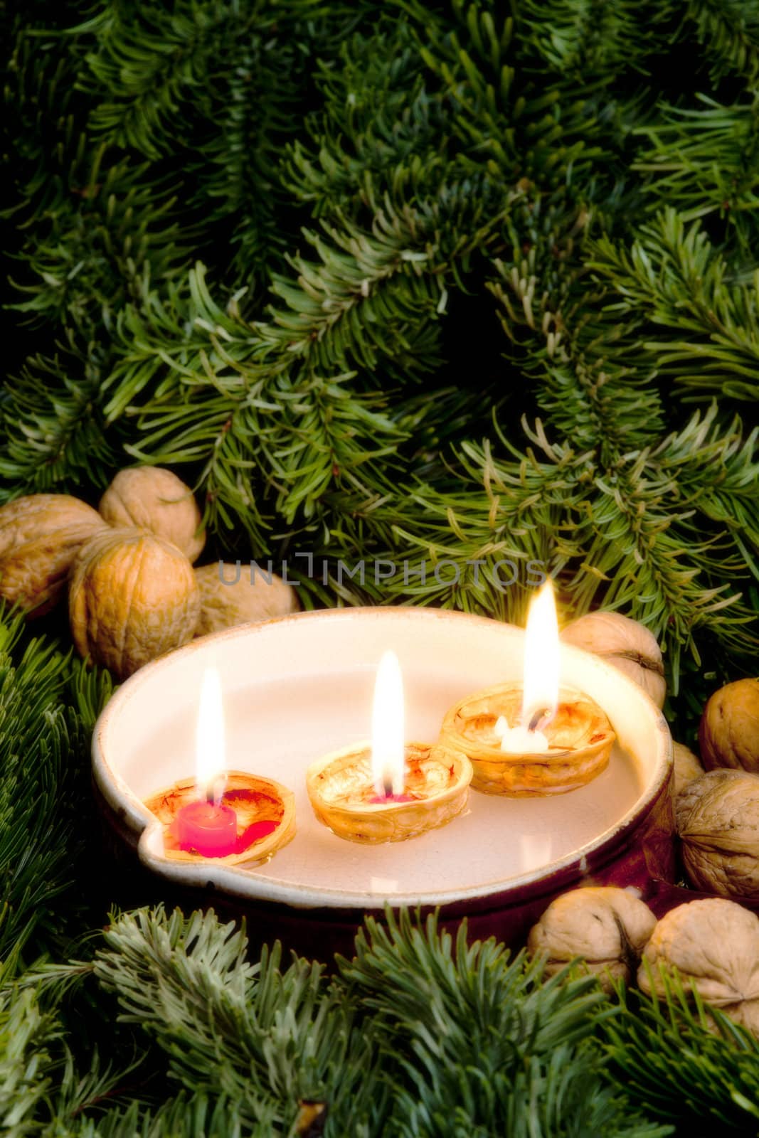Christmas still life with candles