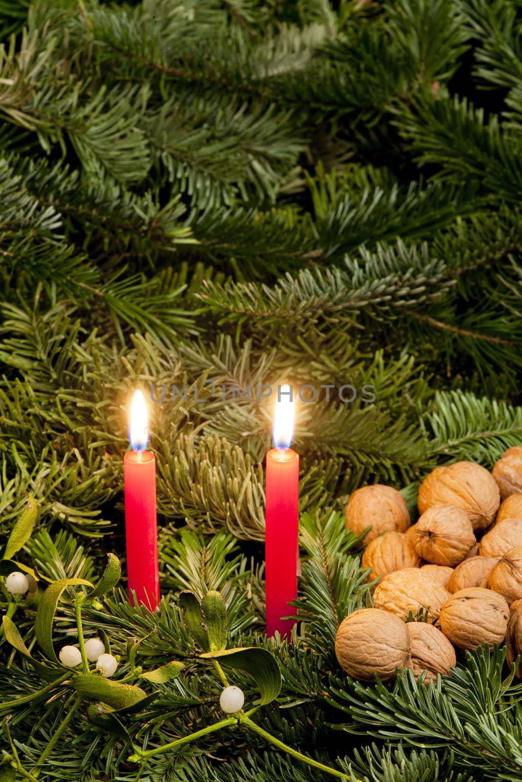 Christmas still life with candles