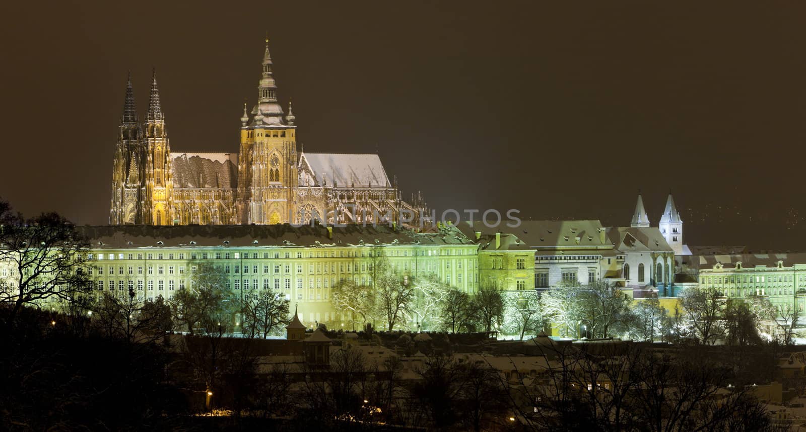 Prague Castle at night, Czech Republic