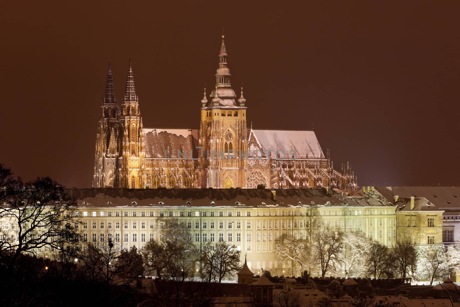 Prague Castle at night, Czech Republic