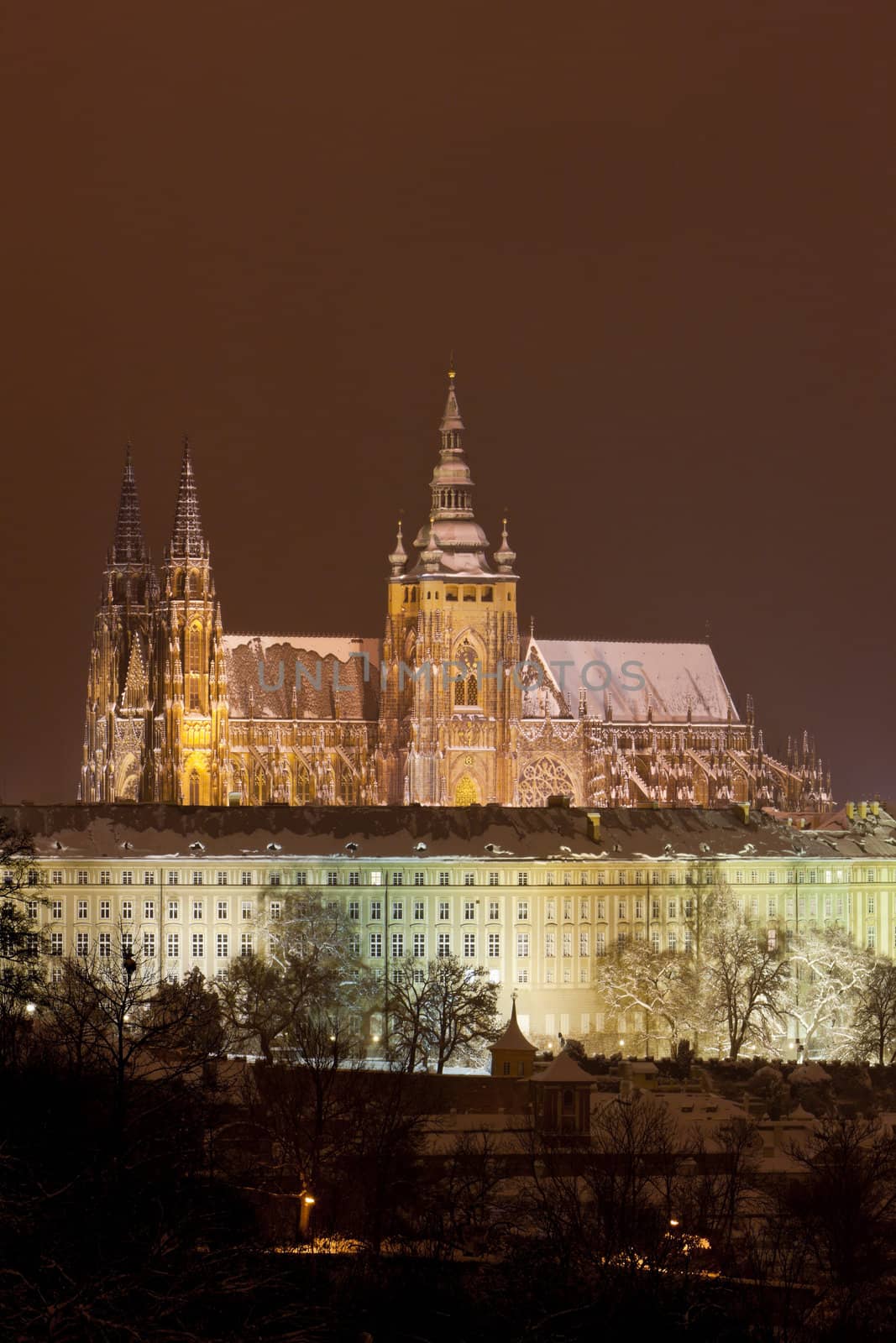 Prague Castle at night, Czech Republic