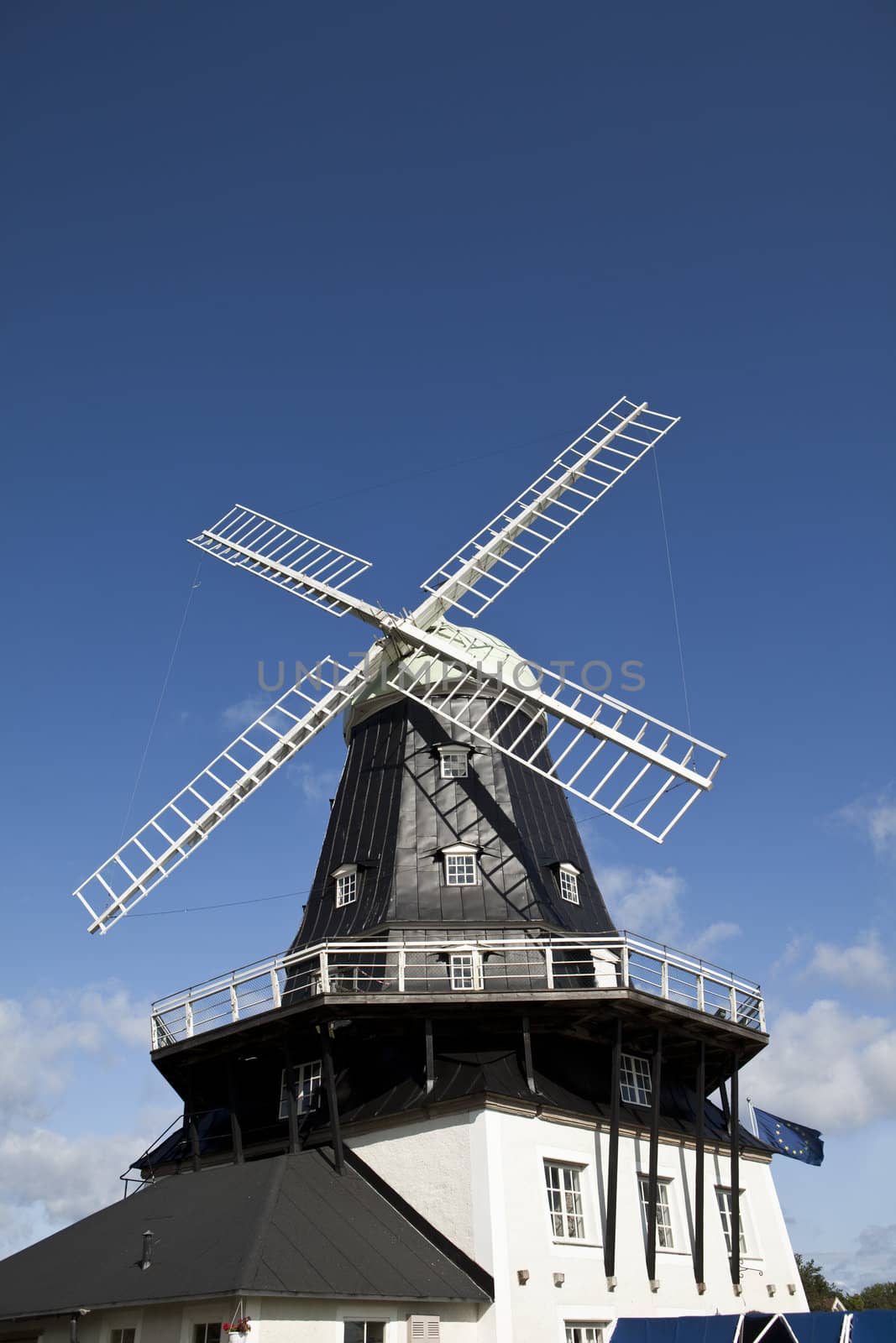 Wind mill towards blue sky