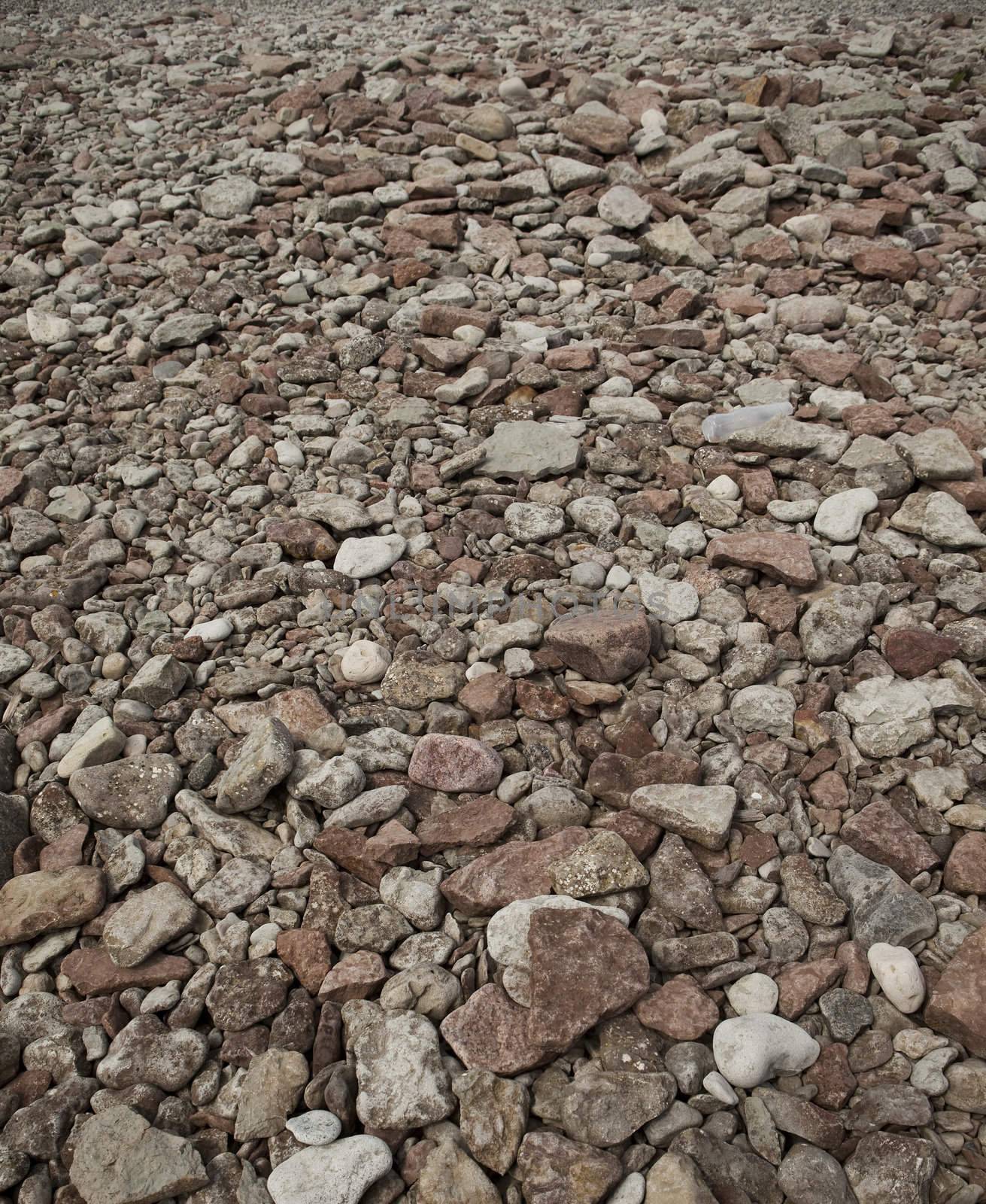 Many stones on a rock garden