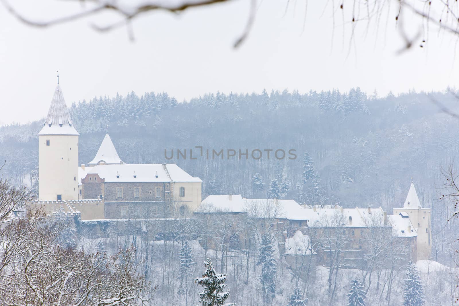 Krivoklat Castle in winter, Czech Republic
