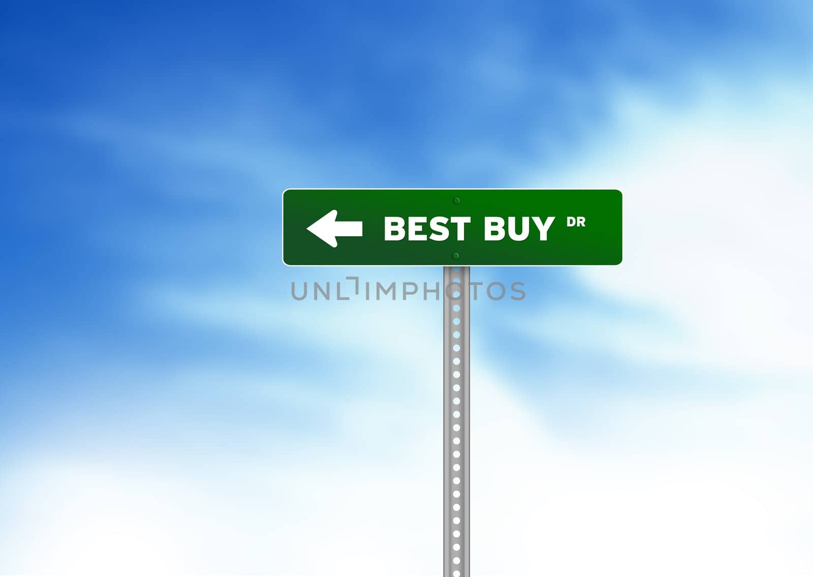 High resolution graphic of a Best Buy Drive Road Signs on Cloud Background