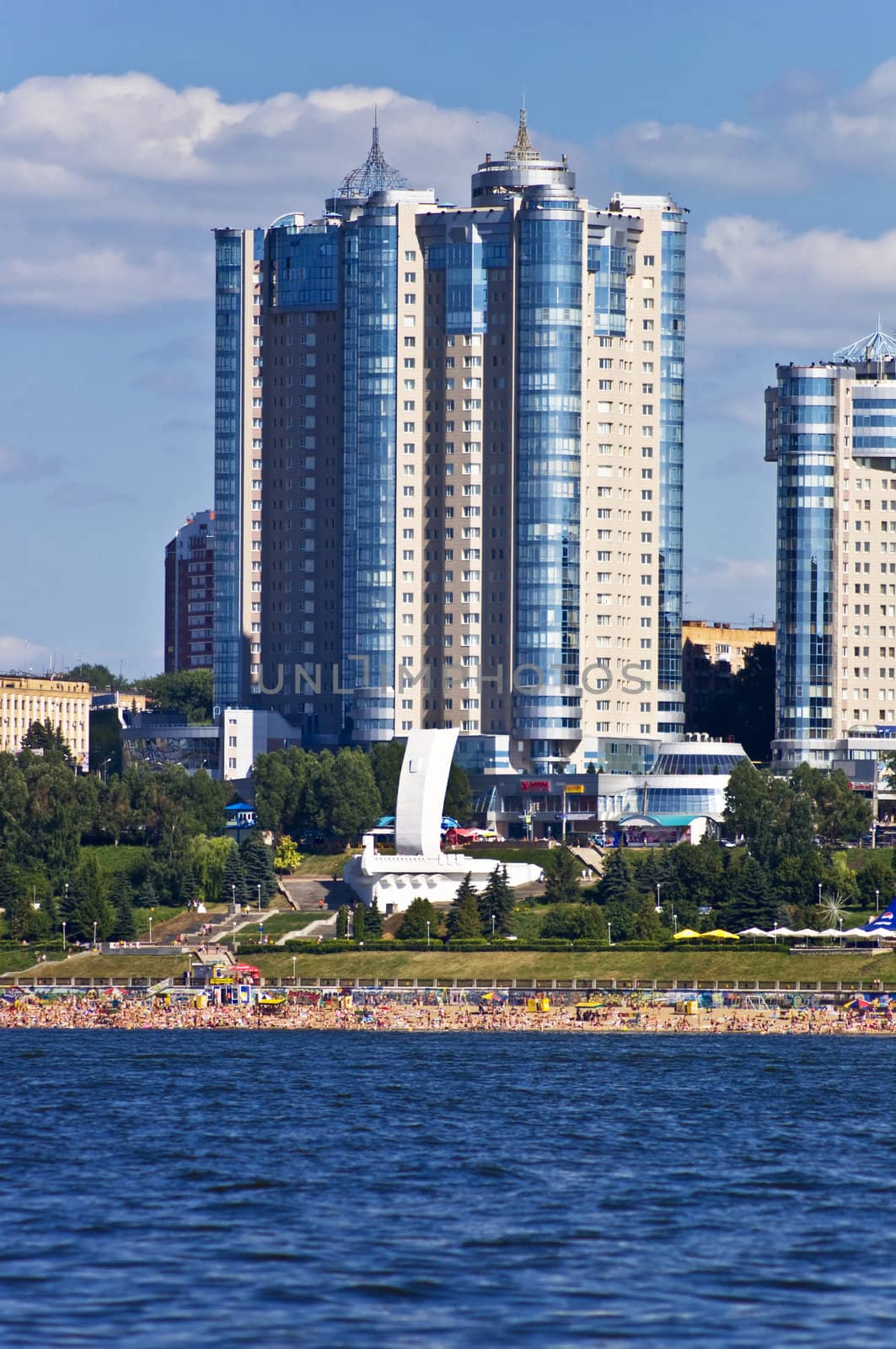 apartment buildings on the quay by Oledjio