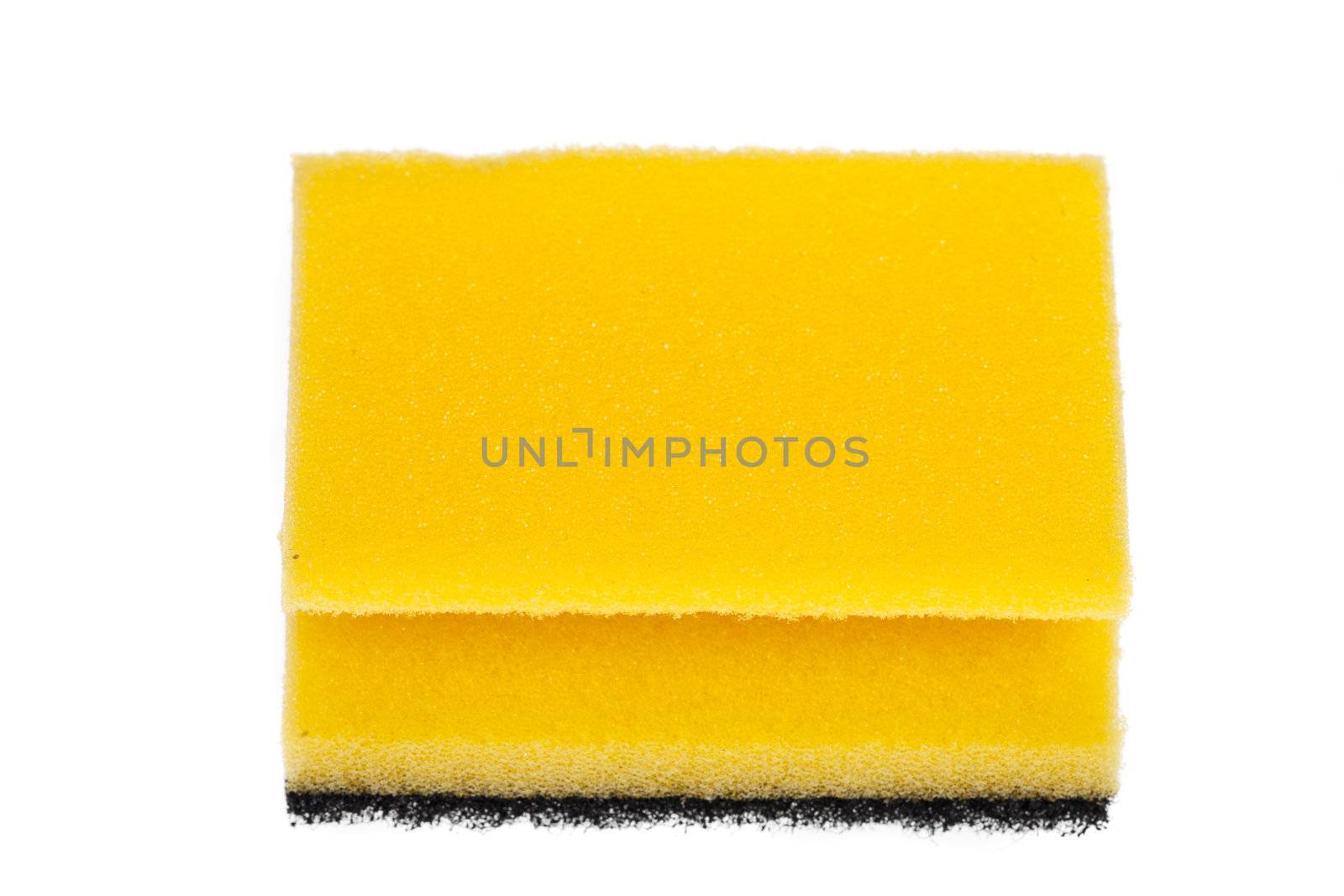 yellow sponge isolated on white background