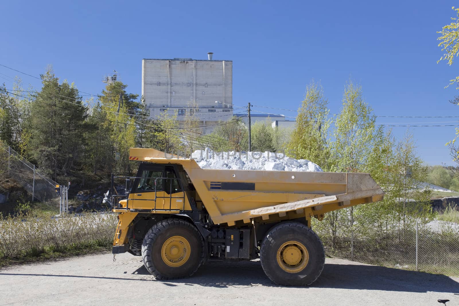 Huge dump truck at the limestone plant.