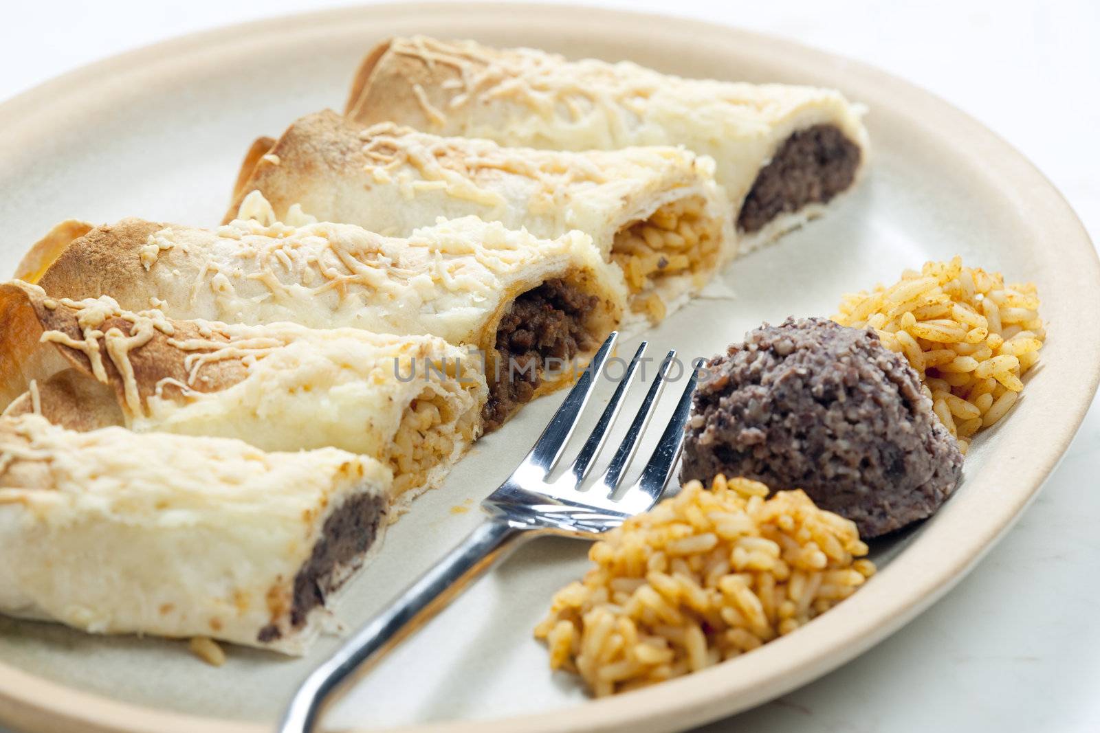 burritos with beans and rice