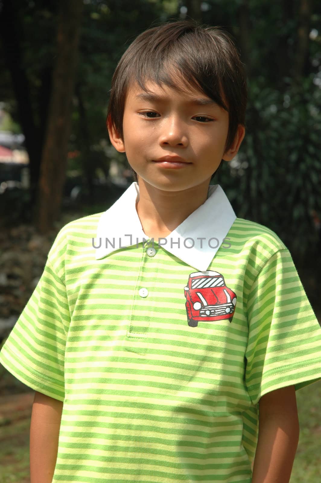 little boy with nice and cute face expression