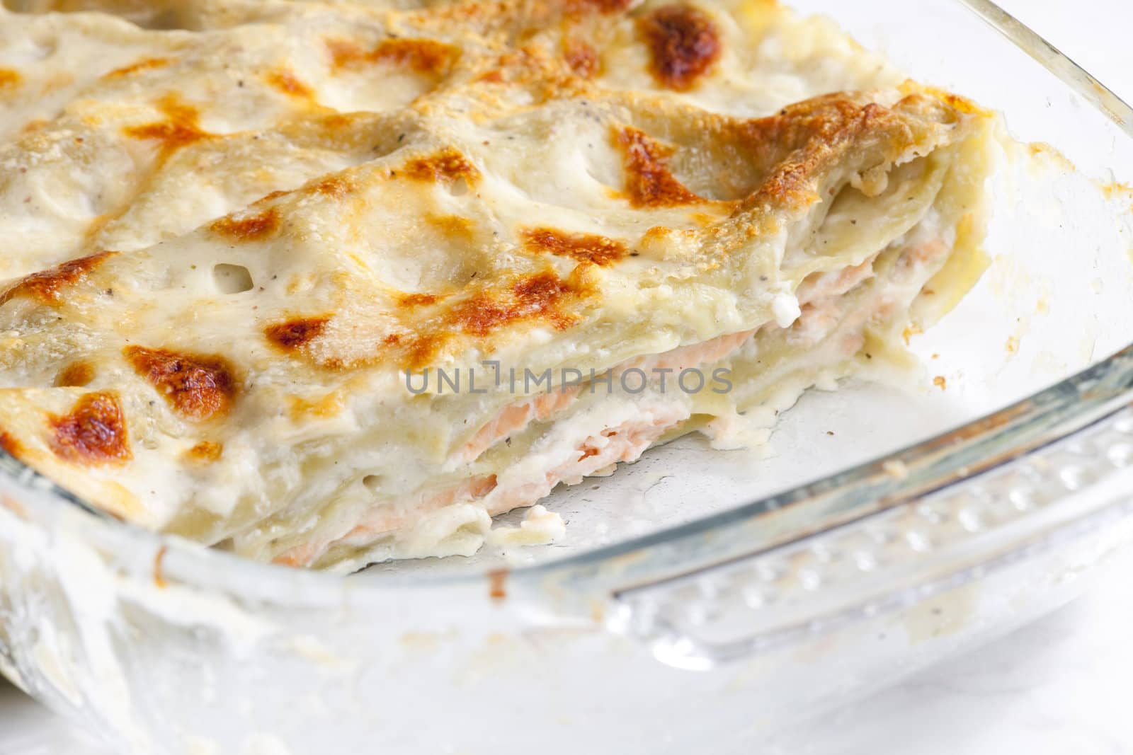 spinach lasagne with salmon