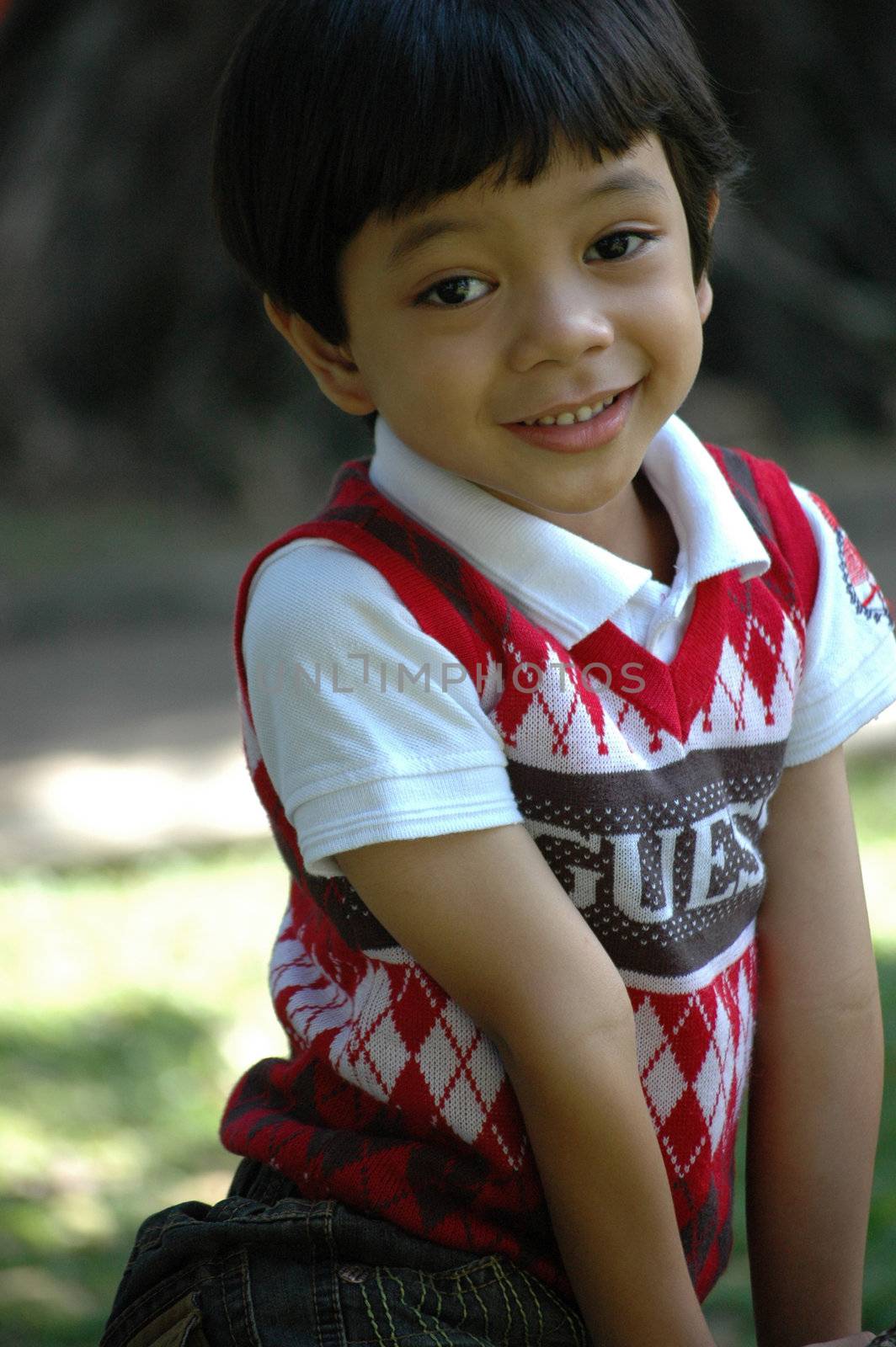 little boy with nice and cute face expression