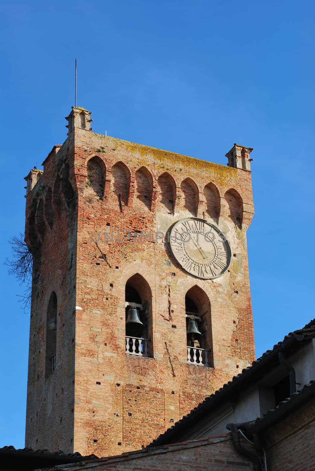 The beel tower of te San Domenico church,  in San Miniato, Tuscany