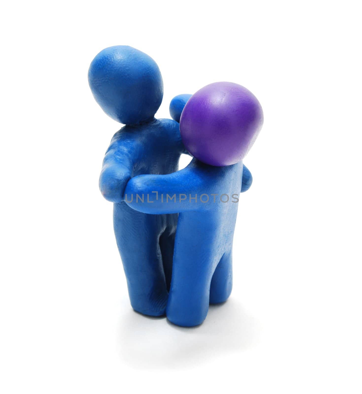 3D Plasticine Couple Waltzing Ballroom Dance Isolated on White Background