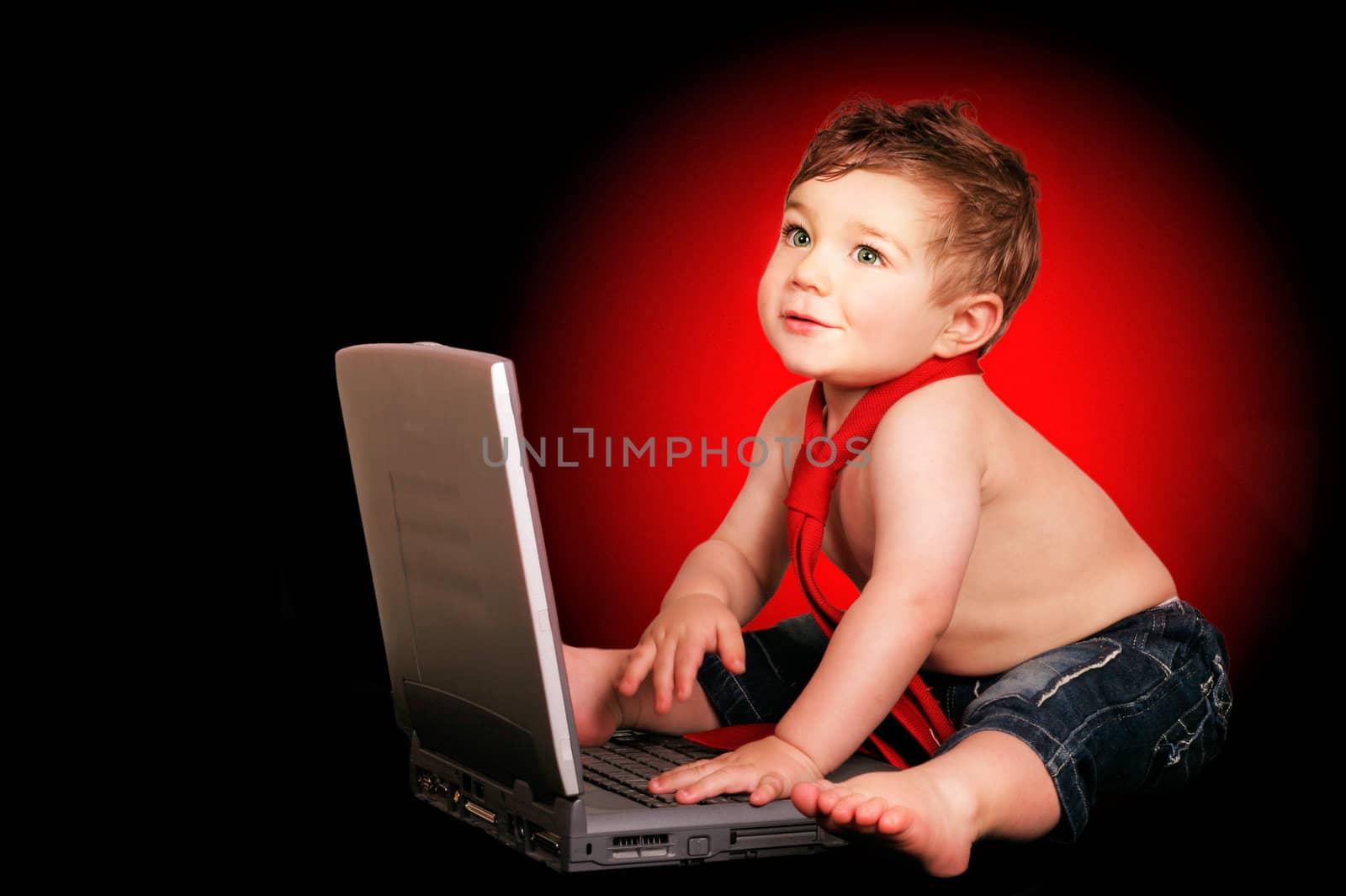 Computer Generation - boy with laptop by lovleah